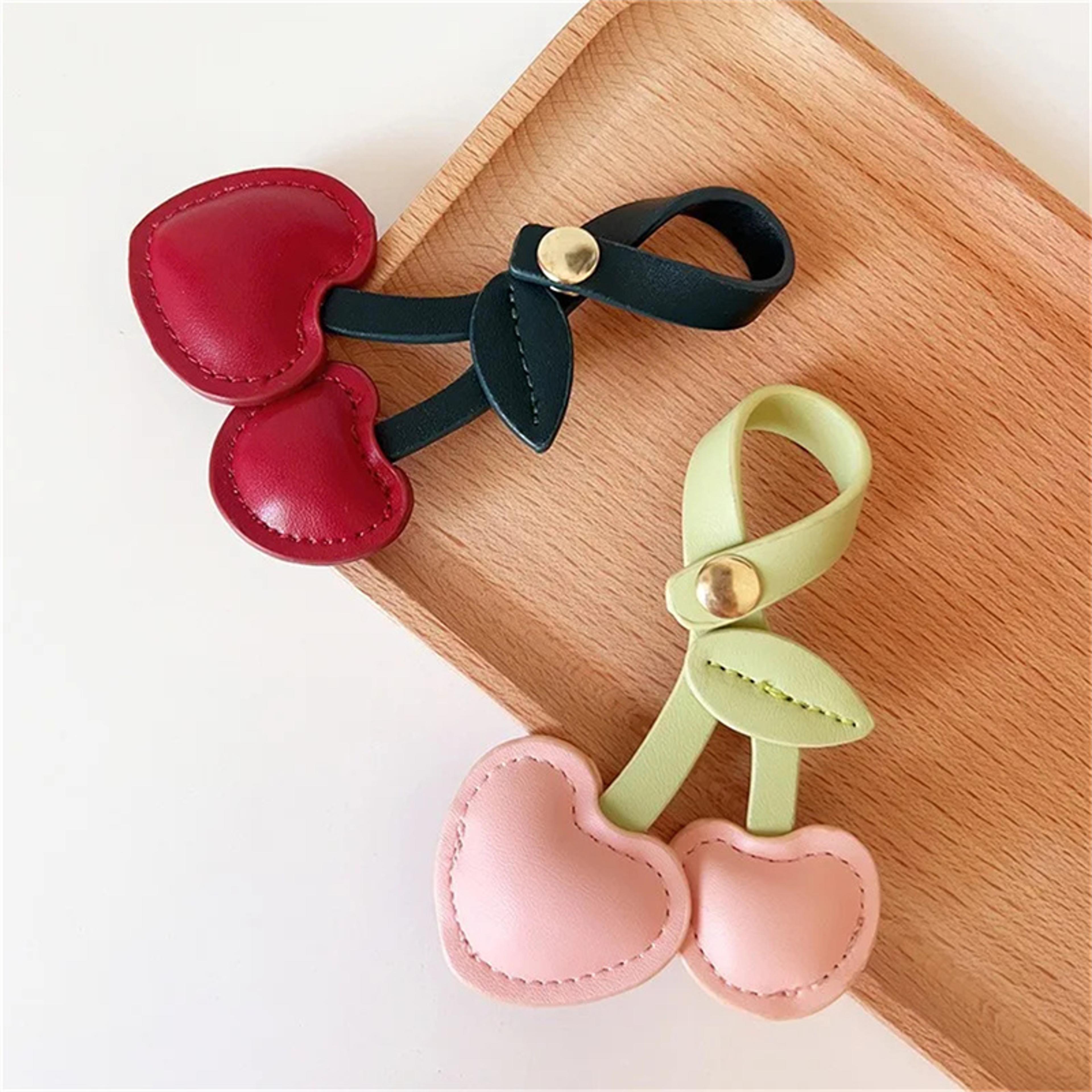Cherry Keychain Pendant  DIY Craft Accessories For Bag Decoration Heart Key Chain  Cute  Customizab 0