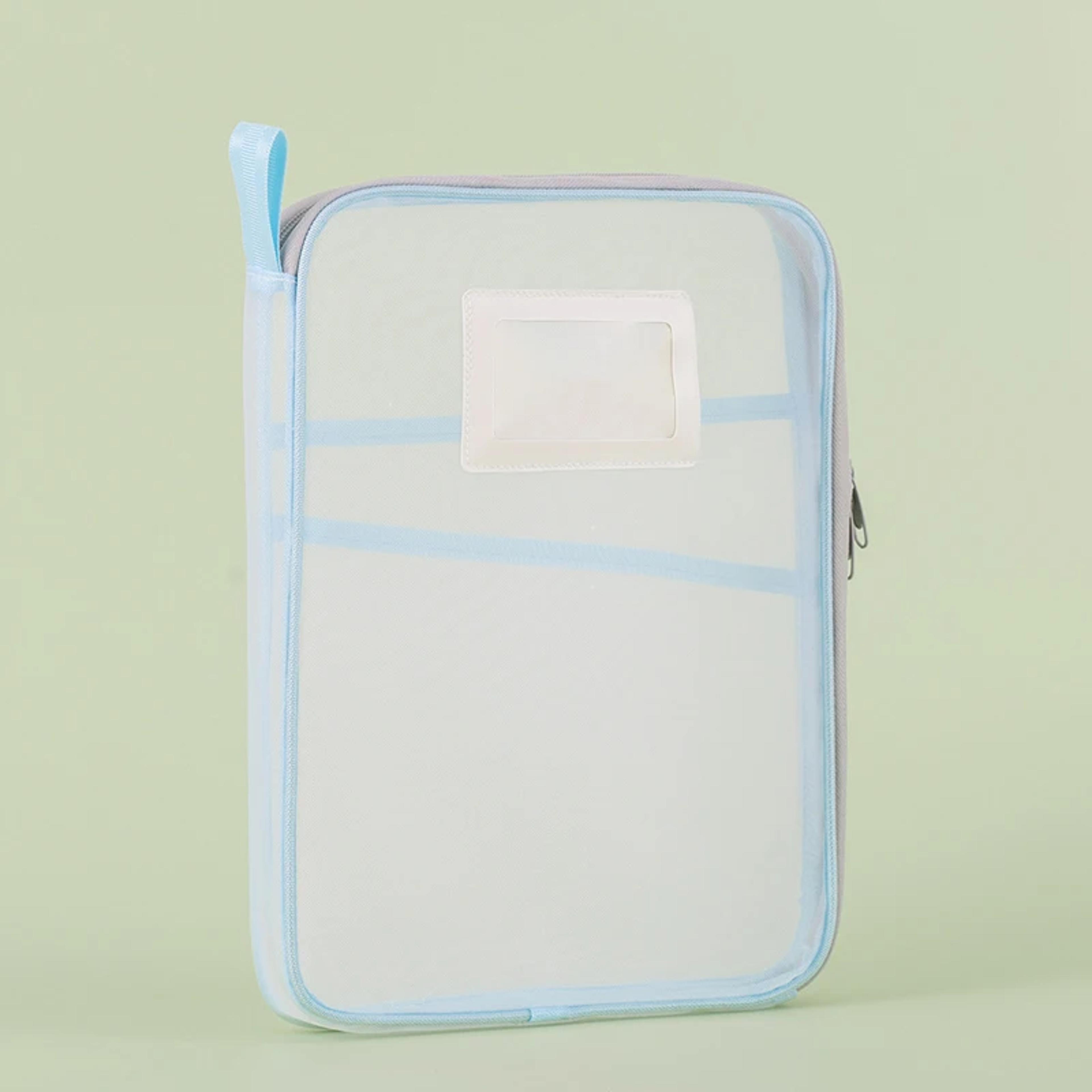 Large Capacity Mesh Zipper Organizer Bag  Durable Storage For Office  School Supplies 5