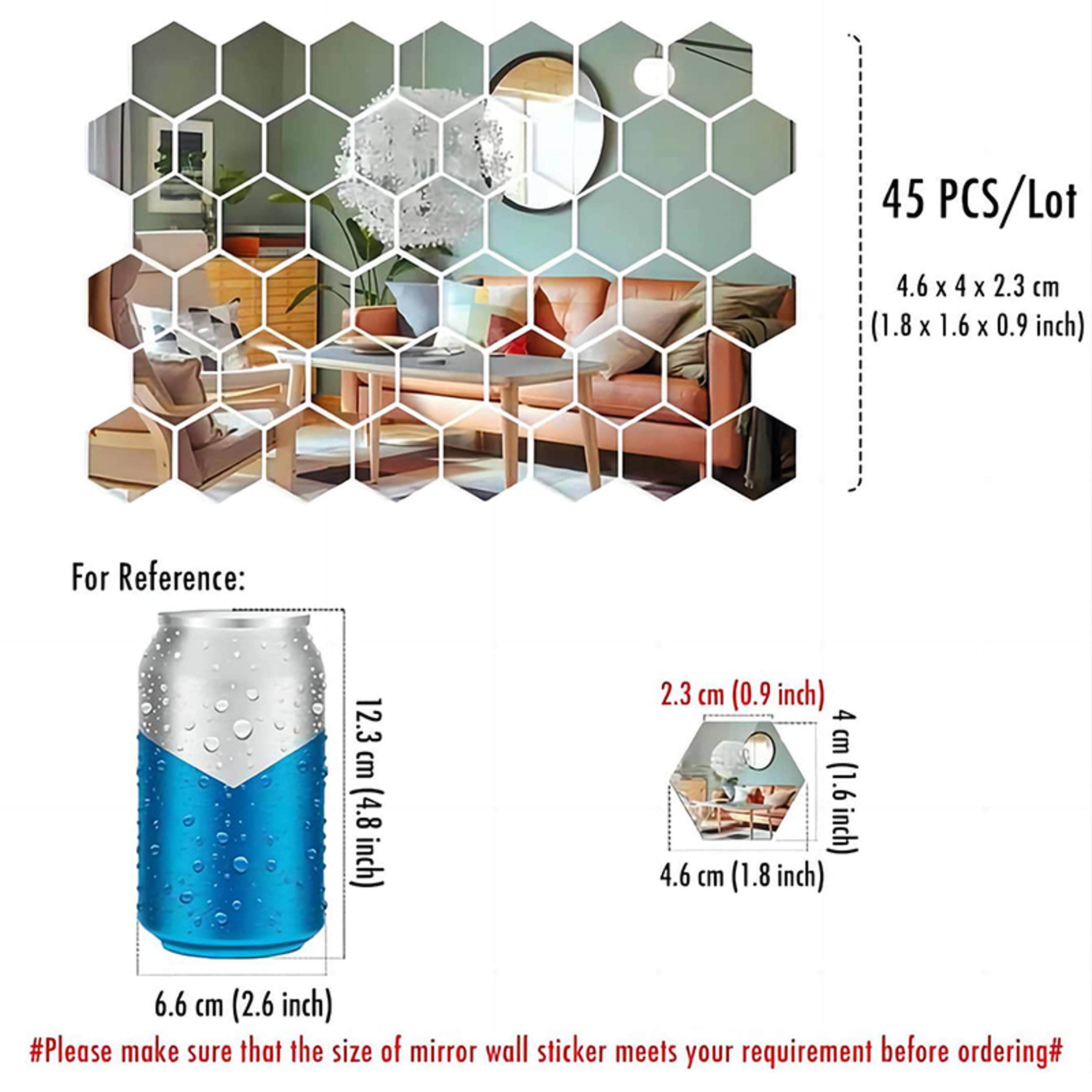DIY Hexagon Mirror Wall Sticker Set  Modern Decorative Tiles For Home Decor 5