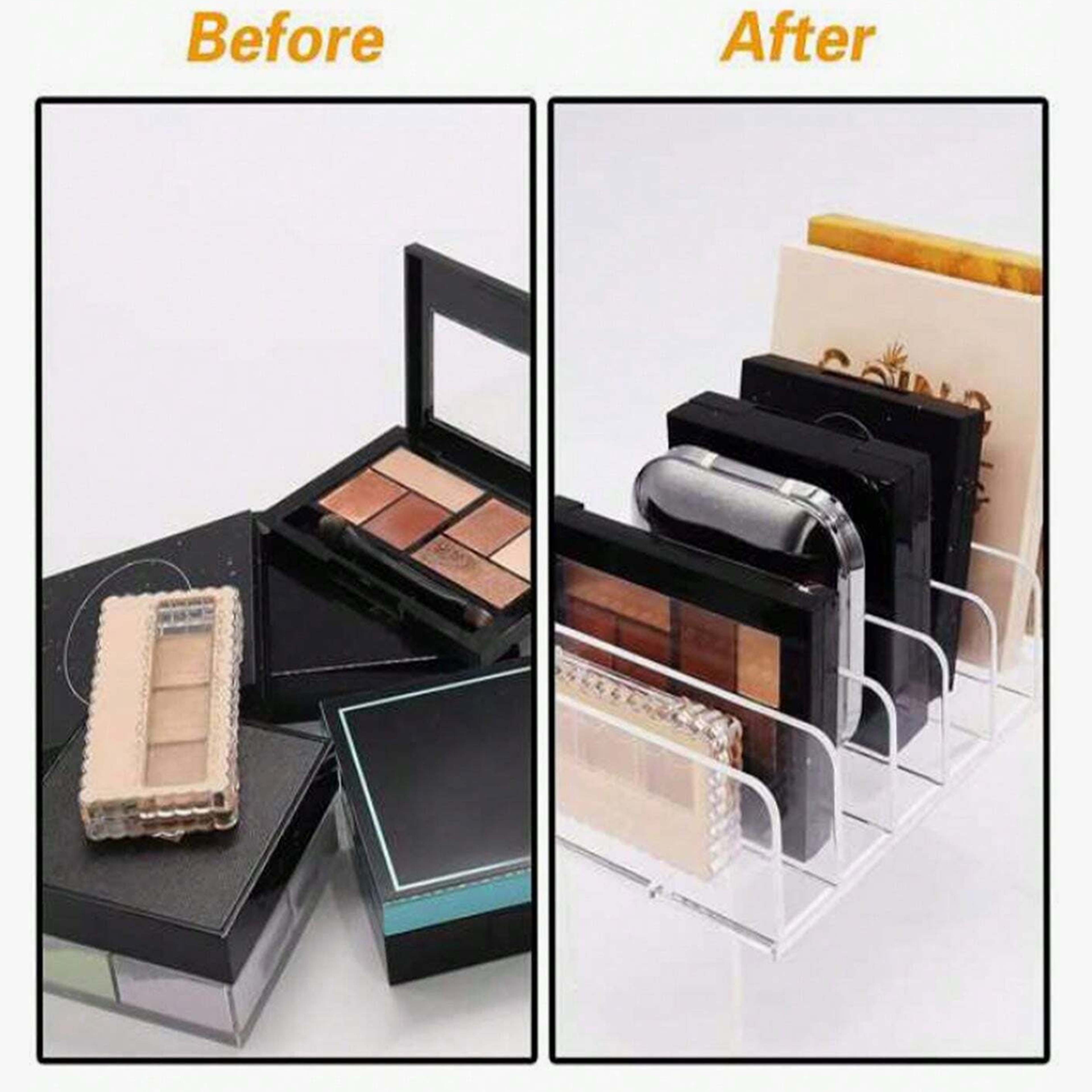 Compartment Transparent Makeup Organizer For Eyeshadow Palettes And Cosmetics Storage Box For Vanit 3