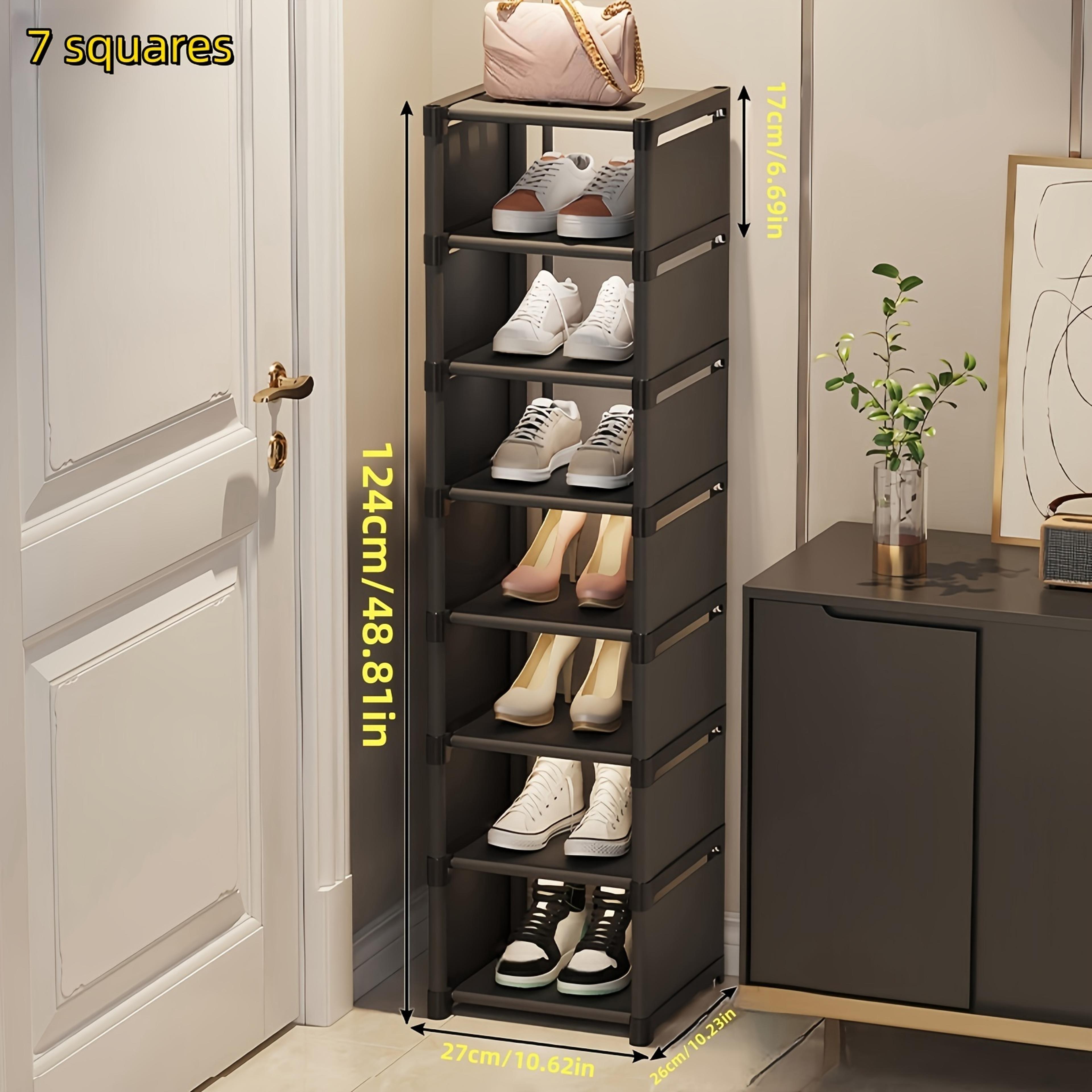 SpaceSaving Metal Frame Shoe Rack With MultiTier Fabric Shelves  Easy Assembly For Sneakers Sandals 3
