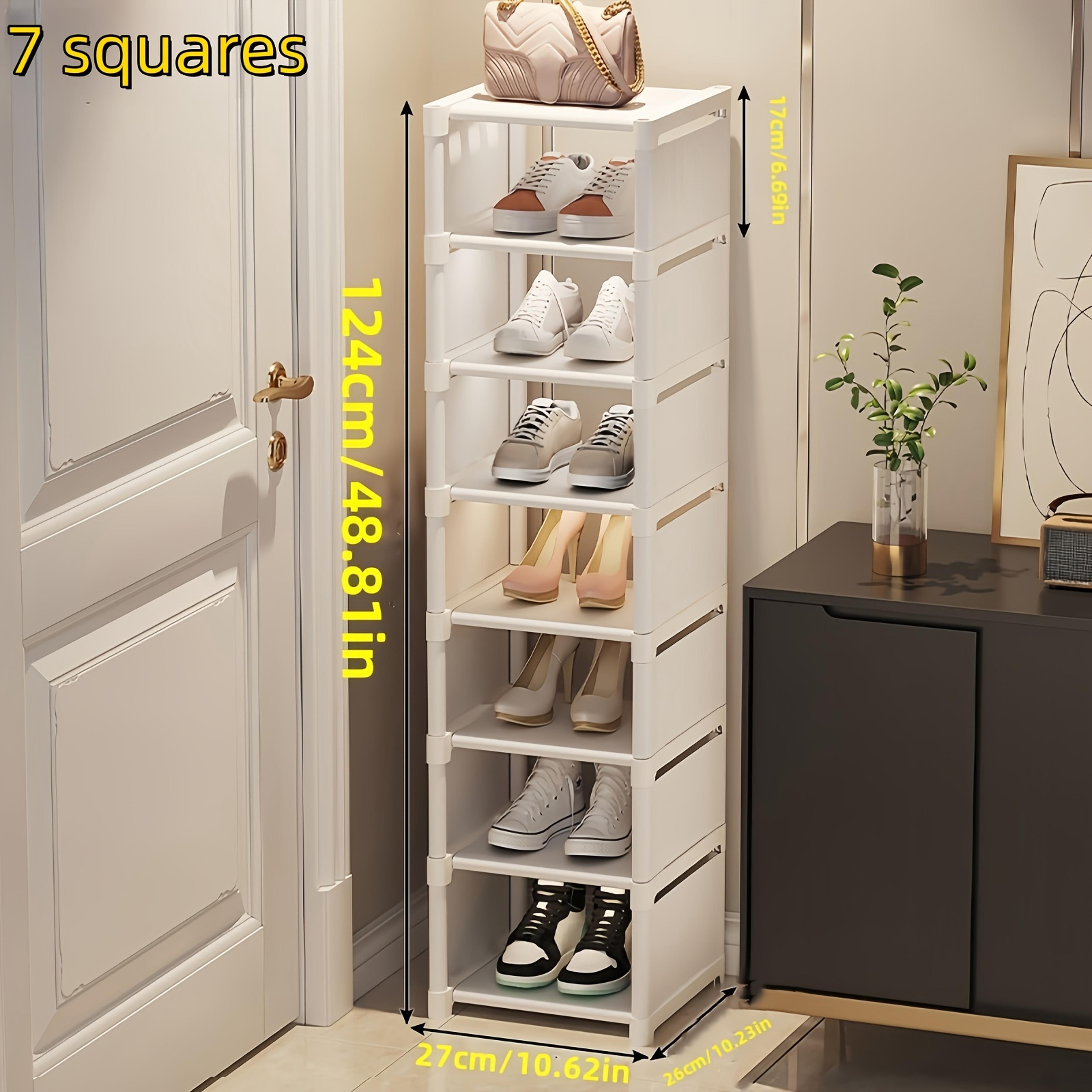 SpaceSaving Metal Frame Shoe Rack With MultiTier Fabric Shelves  Easy Assembly For Sneakers Sandals 4