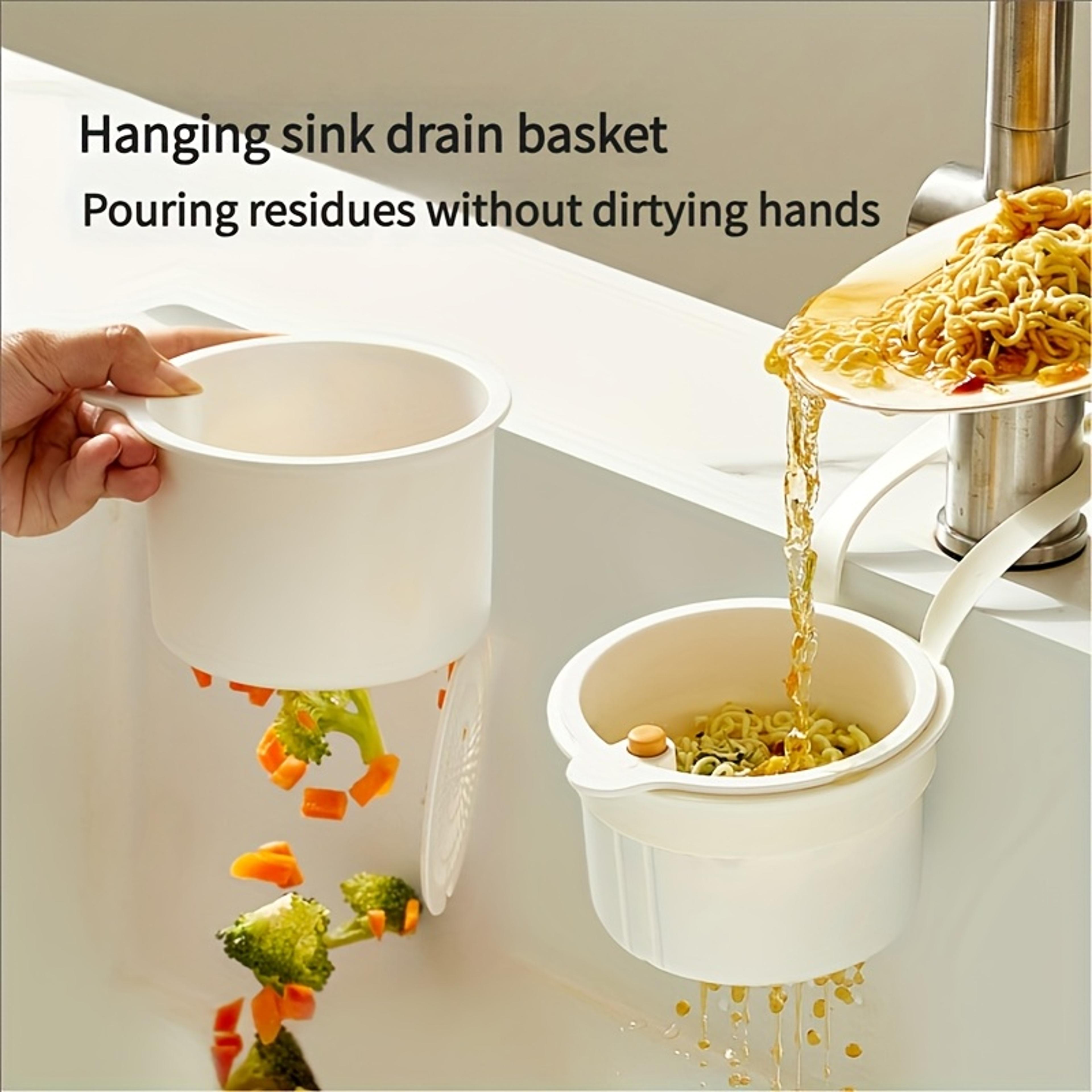 SpaceSaving Hanging Sink Basket For Kitchen And Bathroom  Easy Install Split Filter Basket 4