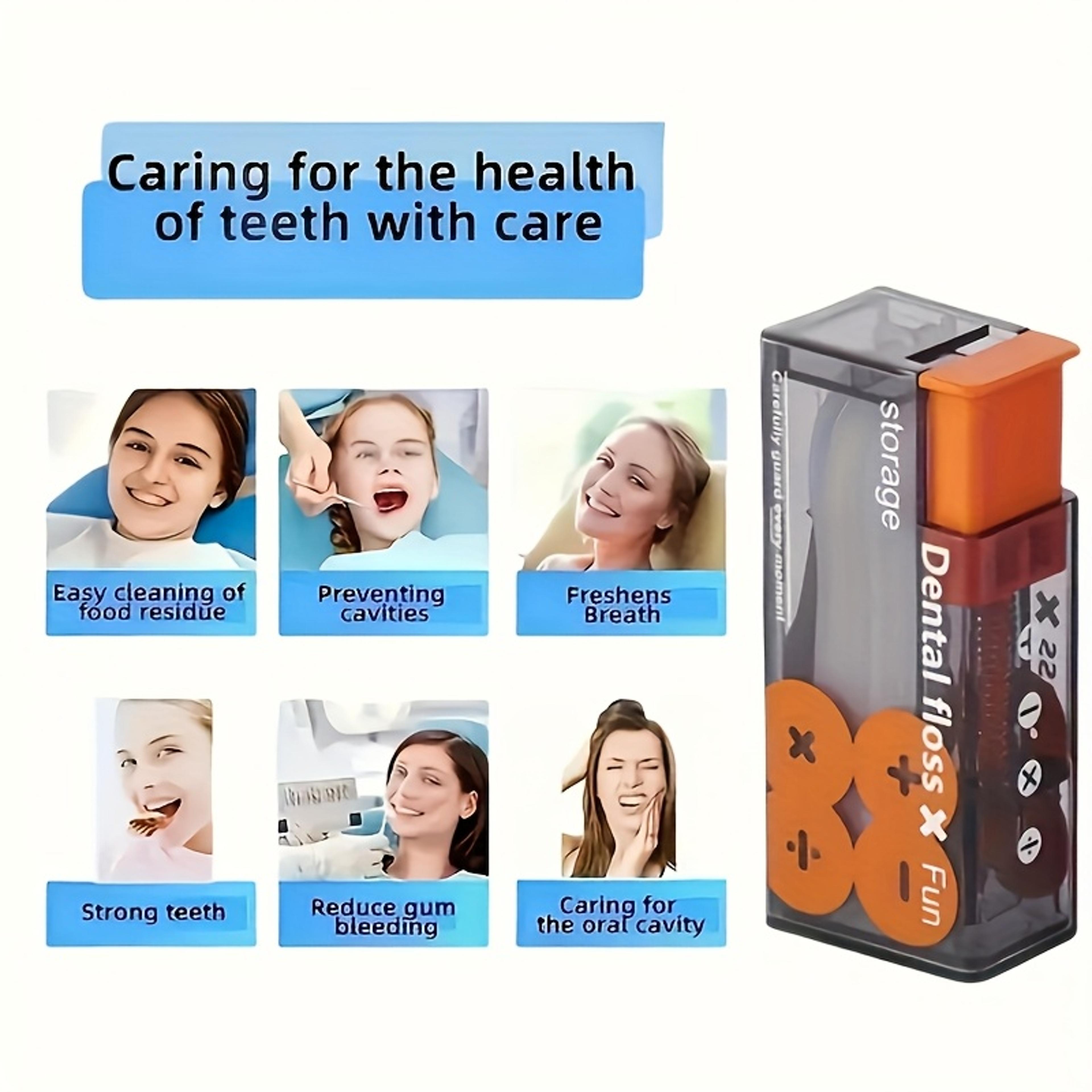 Portable Floss Dispenser With Automatic Ejectable Organiser  Disposable Flossing Sticks For Easy Or 4