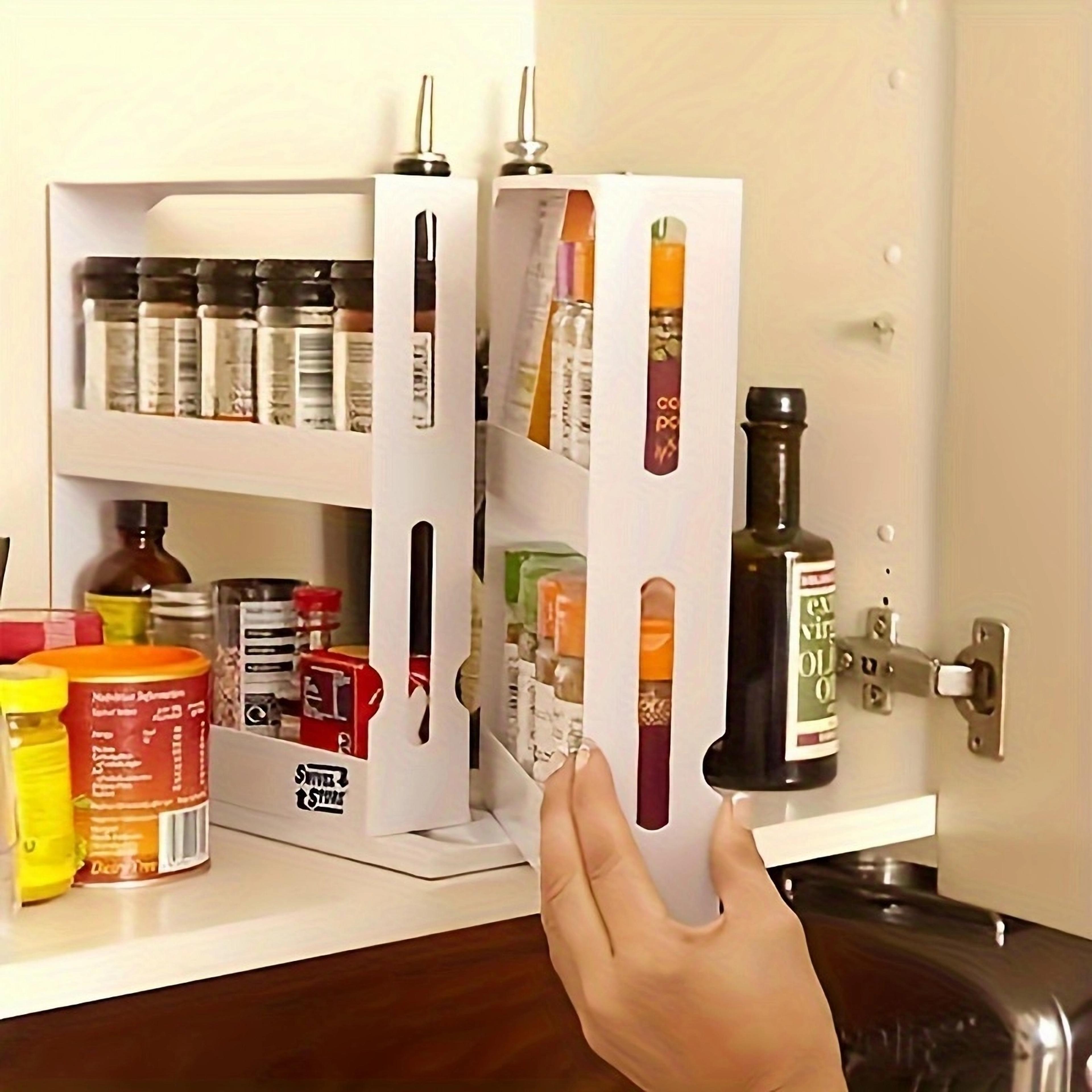 Swivel Spice Storage Rack  Compact Countertop Organizer For Kitchen 2