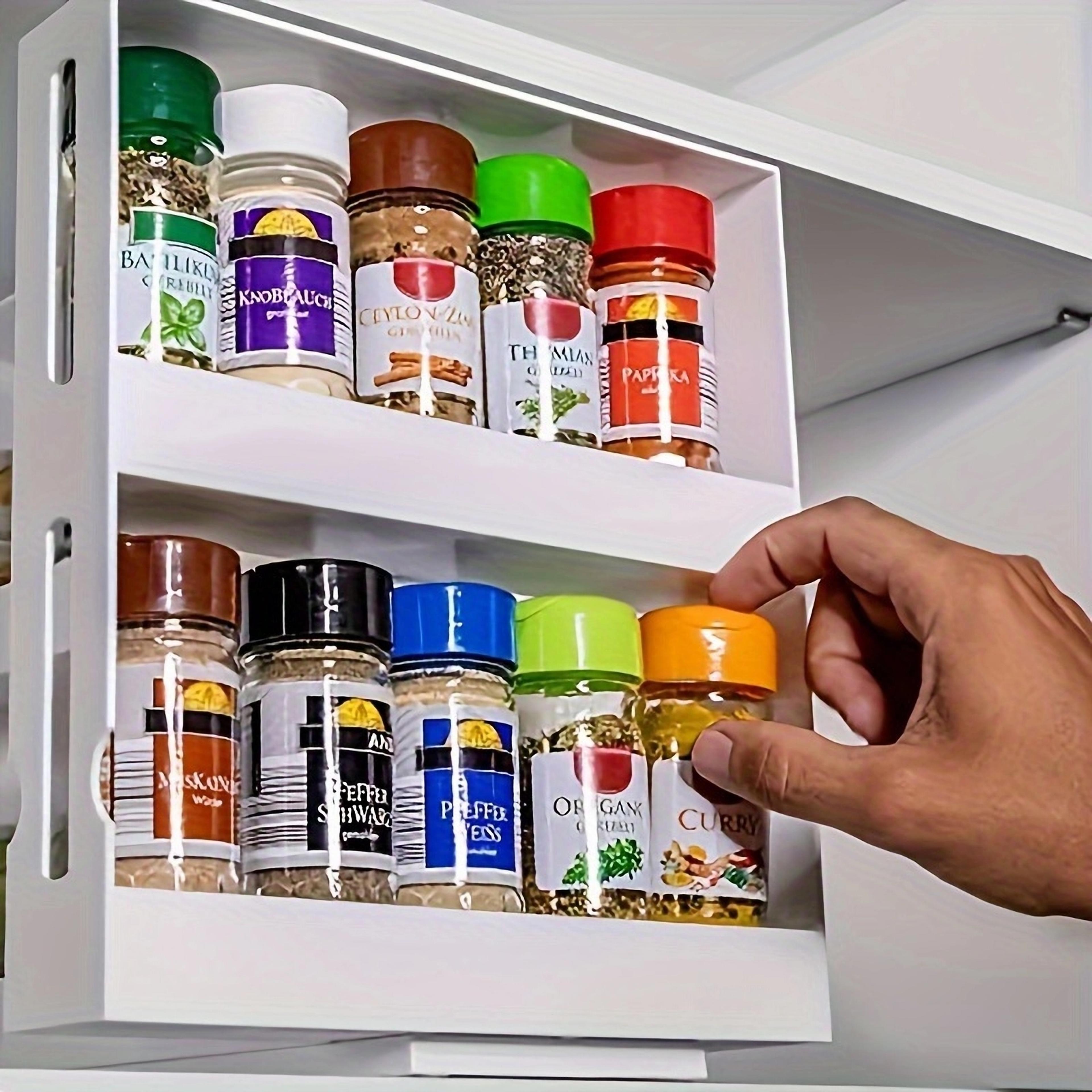 Swivel Spice Storage Rack  Compact Countertop Organizer For Kitchen 3