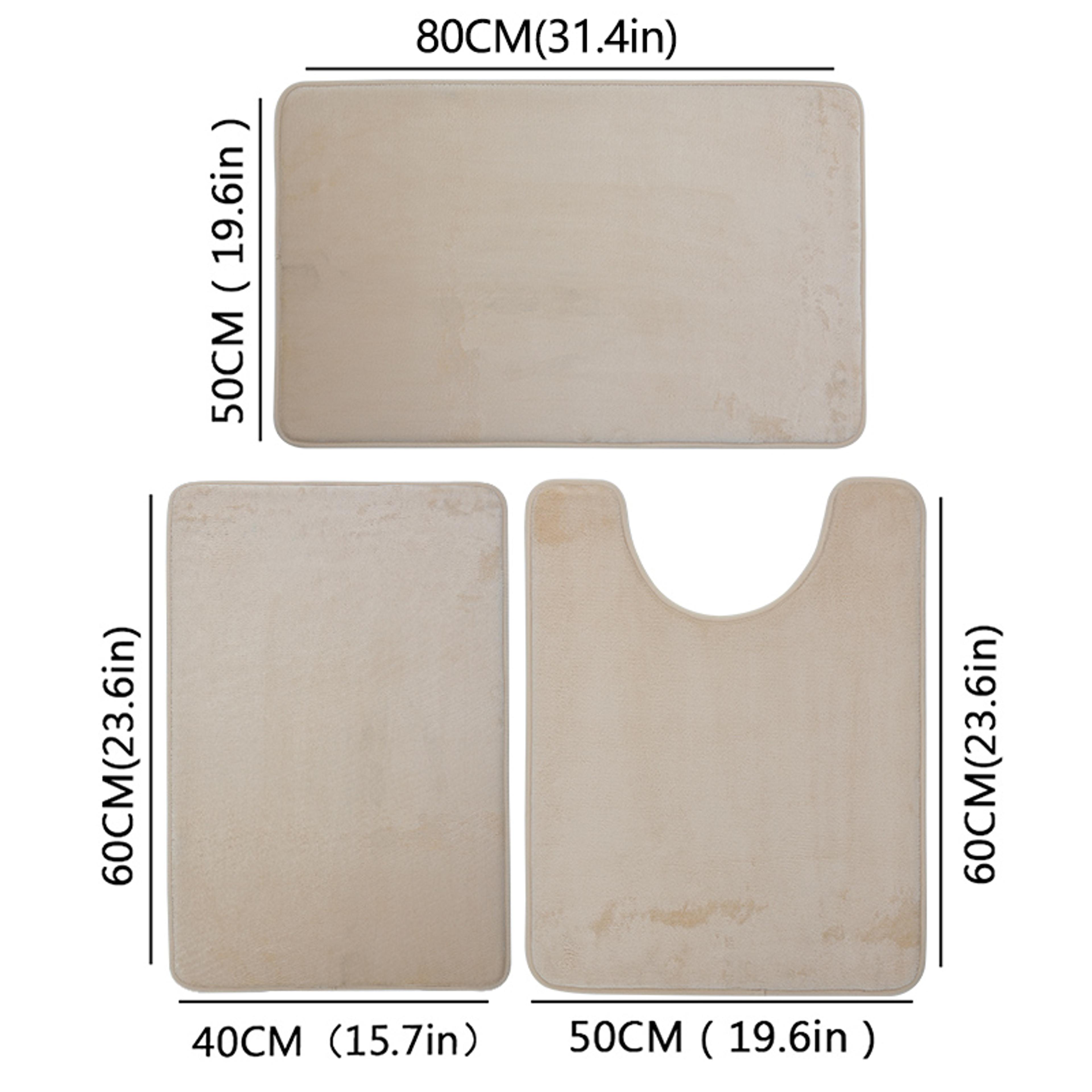 Soft NonSlip Piece Bath Mat Set  Absorbent Comfortable  Durable For Bathroom  Laundry Rooms 8