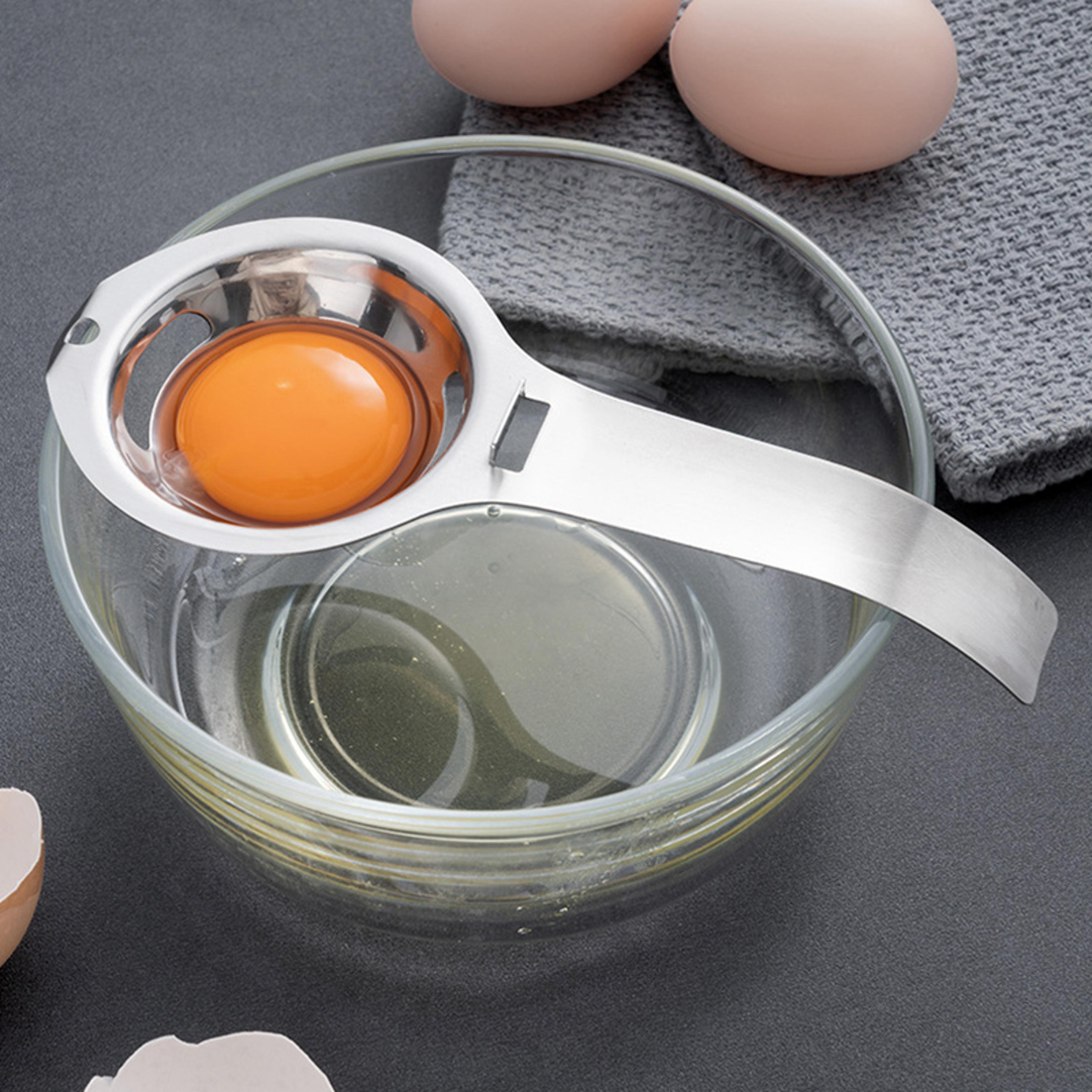 stainless steel egg separator – yolk & white divider for easy baking & cooking