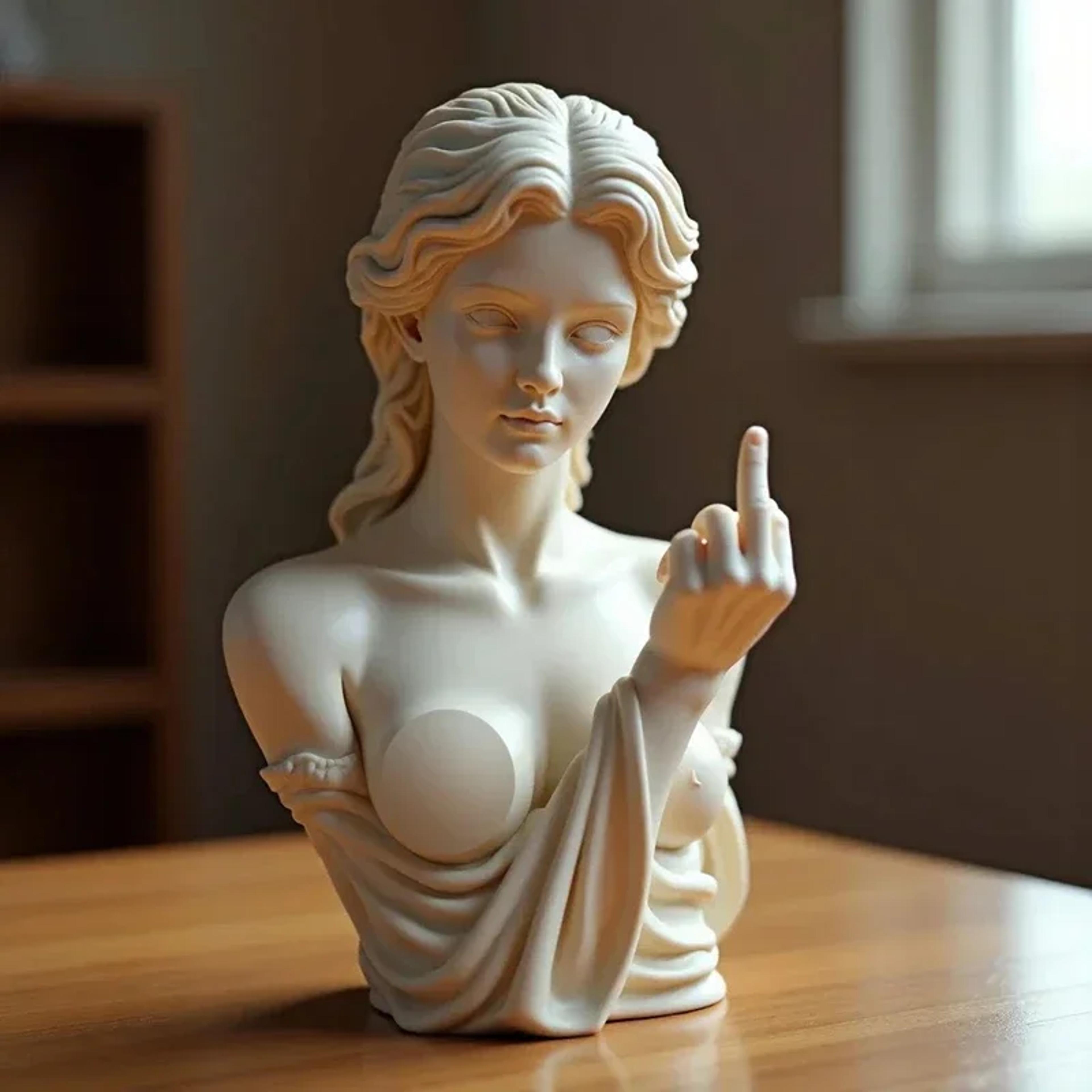 Vienna Goddess Middle Finger Funny Resin Statue  Personalized Home Office Table Decor  Special Gift 4