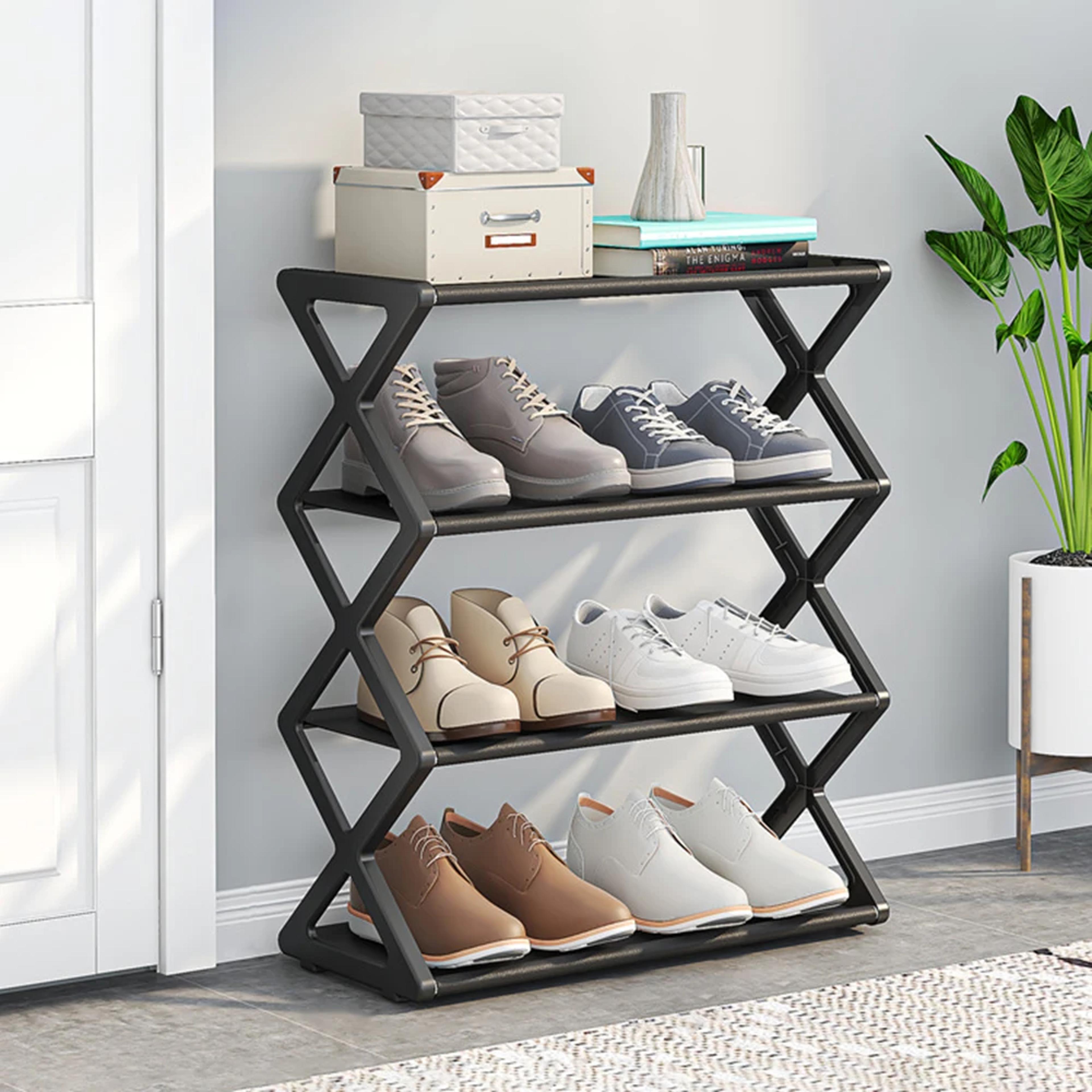 XType Shoe Storage Rack  Sturdy Stackable Shoe Organizer For Home Porch Or Living Room 5