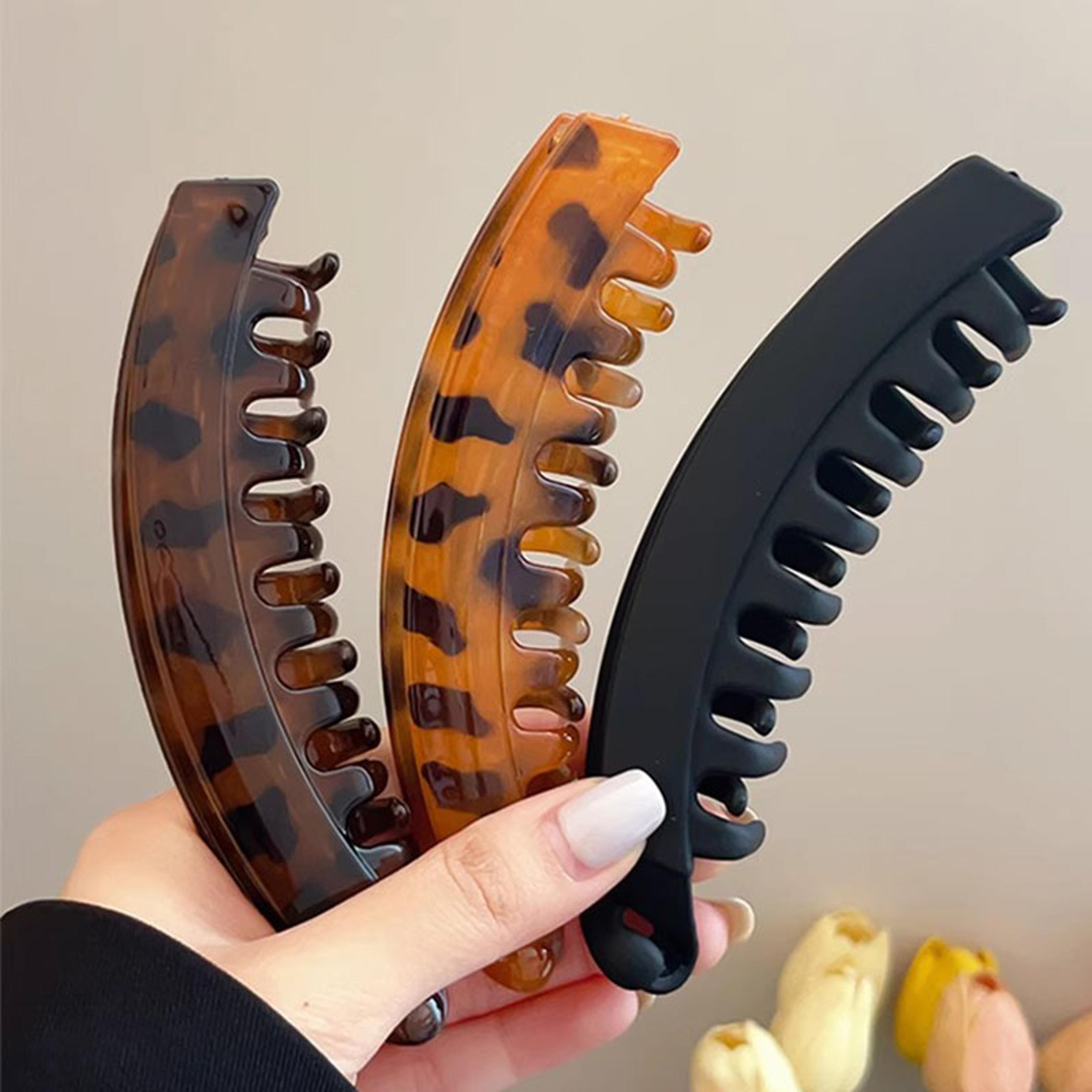 Vintage Leopard Print Hair Claw Clip  High Ponytail Holder For Women  Girls 3