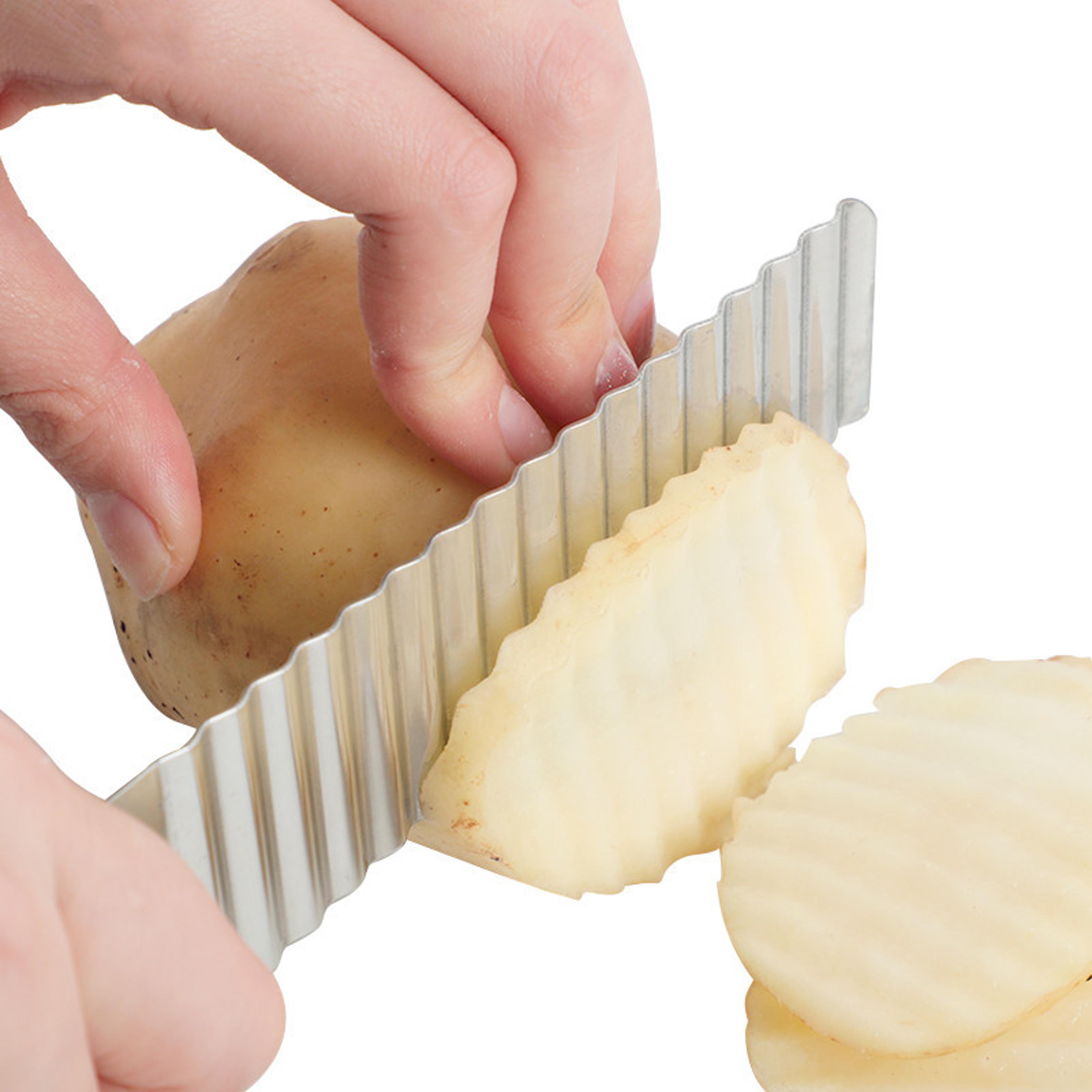 Stainless Steel Wavy French Fry Cutter  Durable Potato Slicer  Vegetable Chopper 3