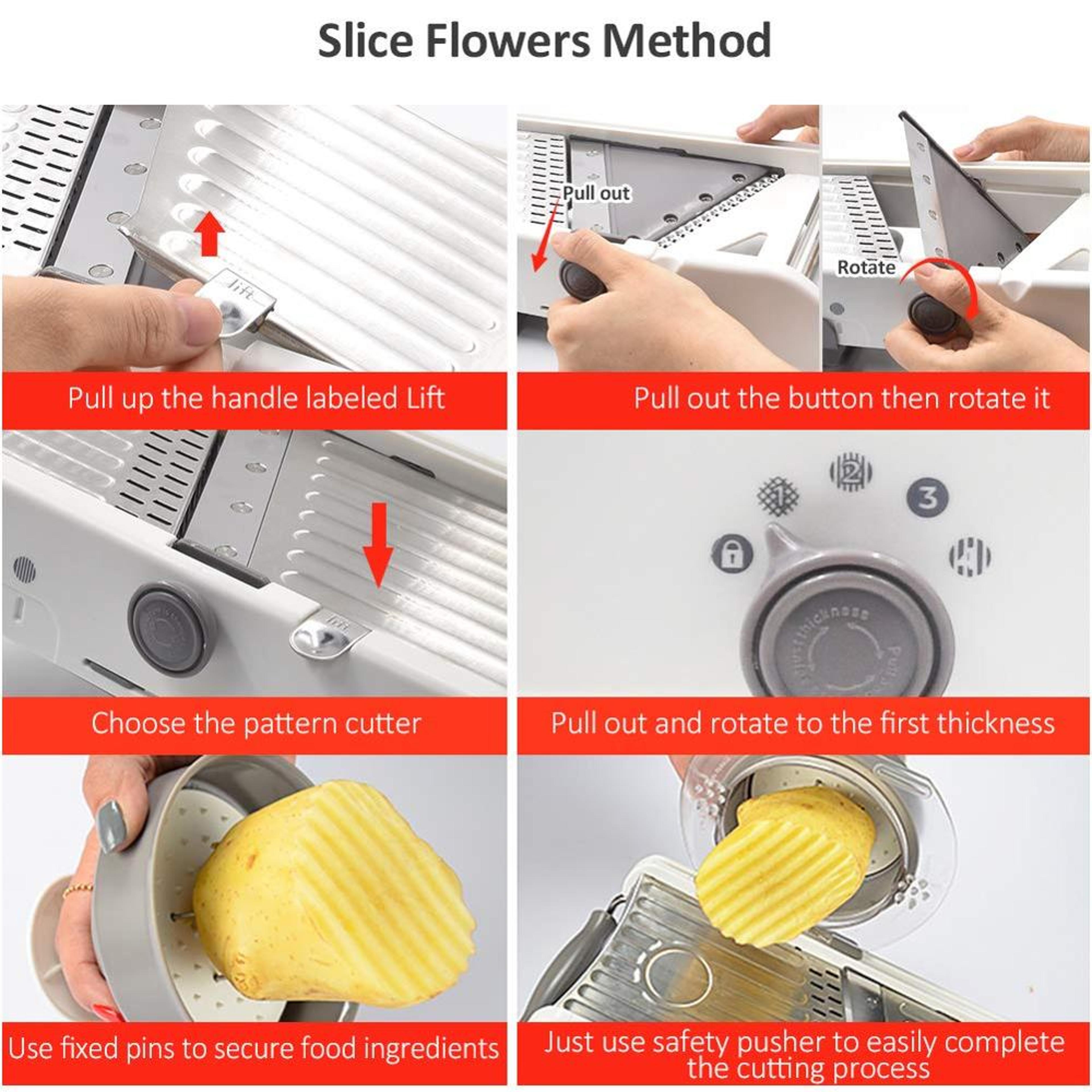 Adjustable Mandoline Slicer  Stainless Steel Vegetable And Fruit Cutter For Effortless Slicing 4