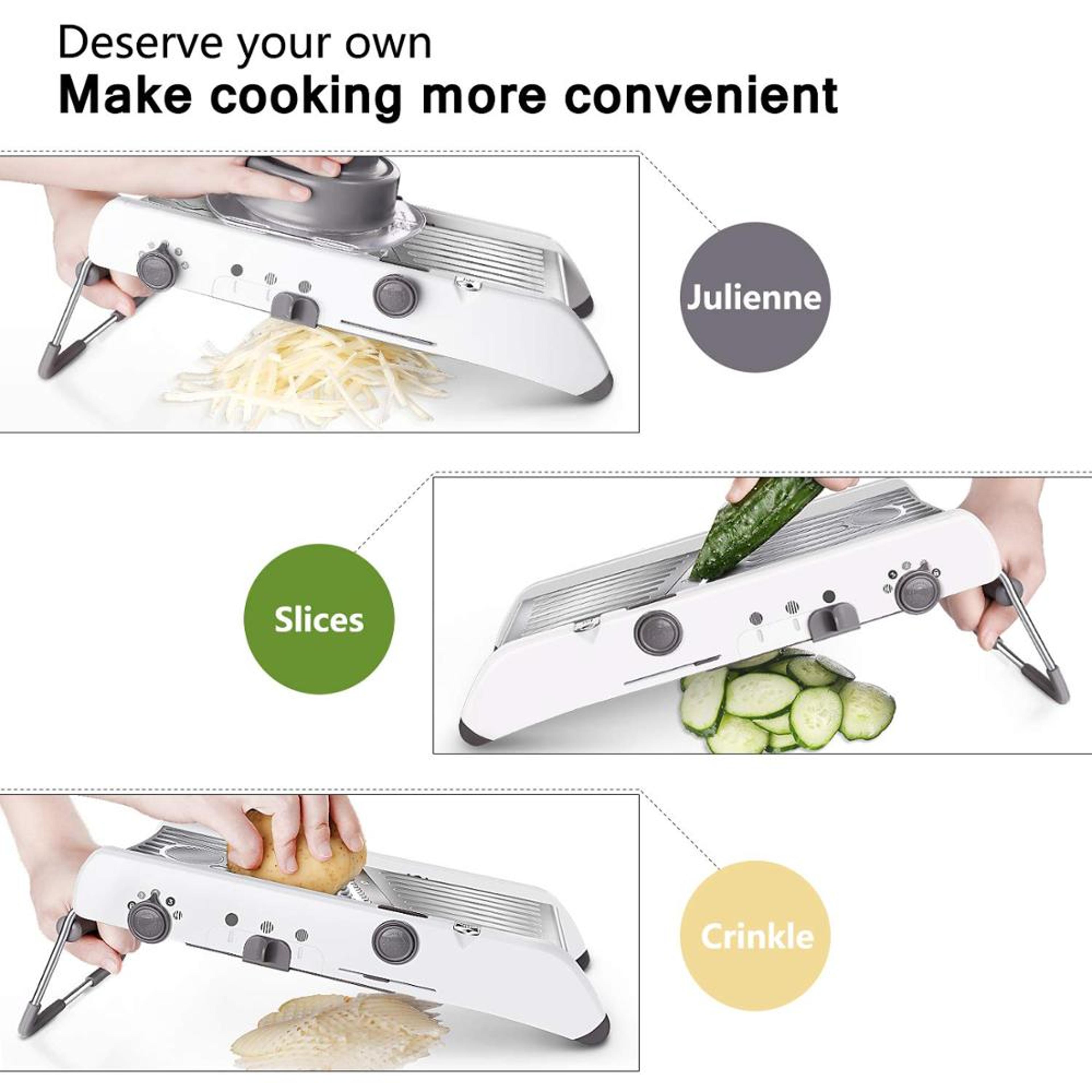 Adjustable Mandoline Slicer  Stainless Steel Vegetable And Fruit Cutter For Effortless Slicing 1