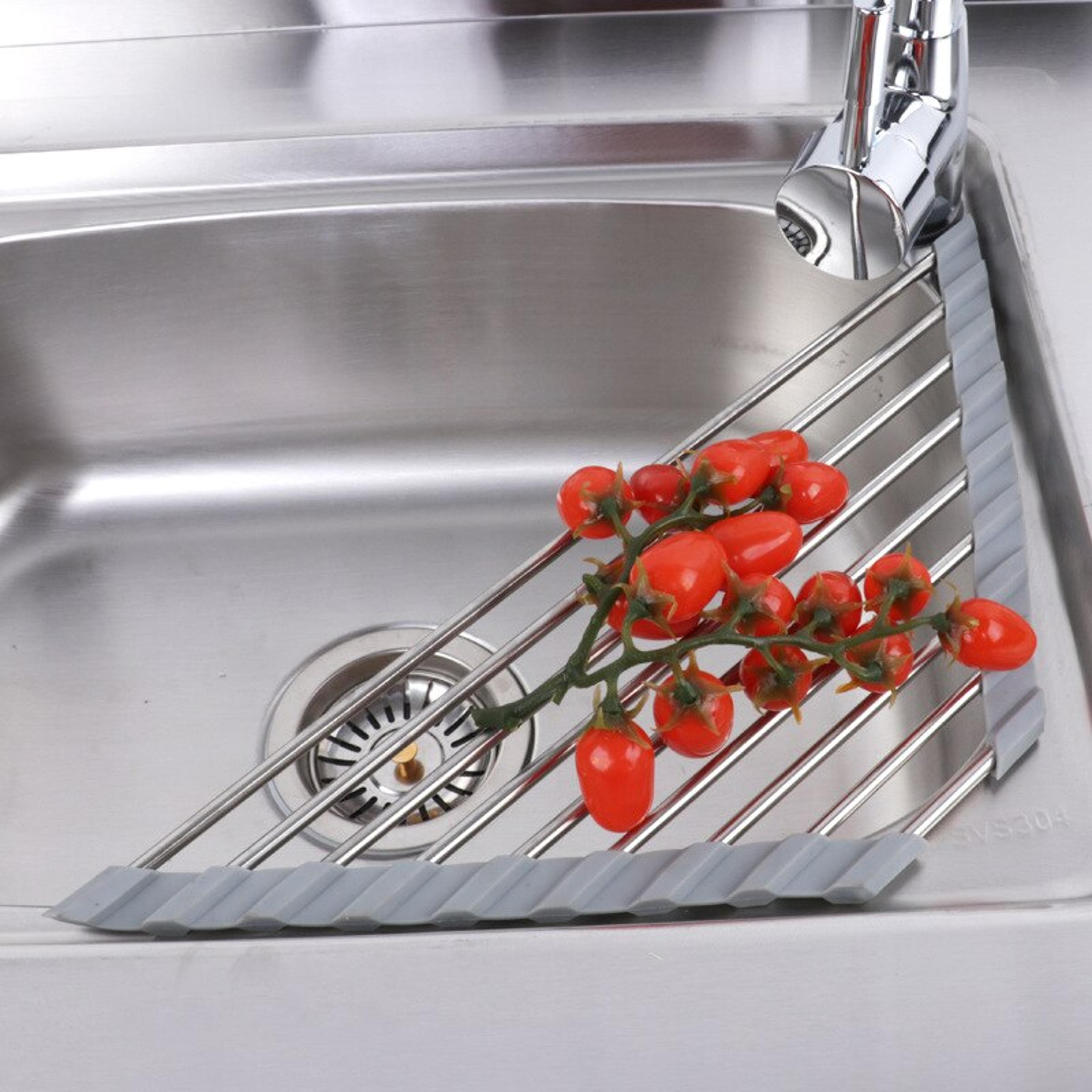 foldable triangular sink storage rack – stainless steel kitchen water filter & drain rack for bowls & chopsticks