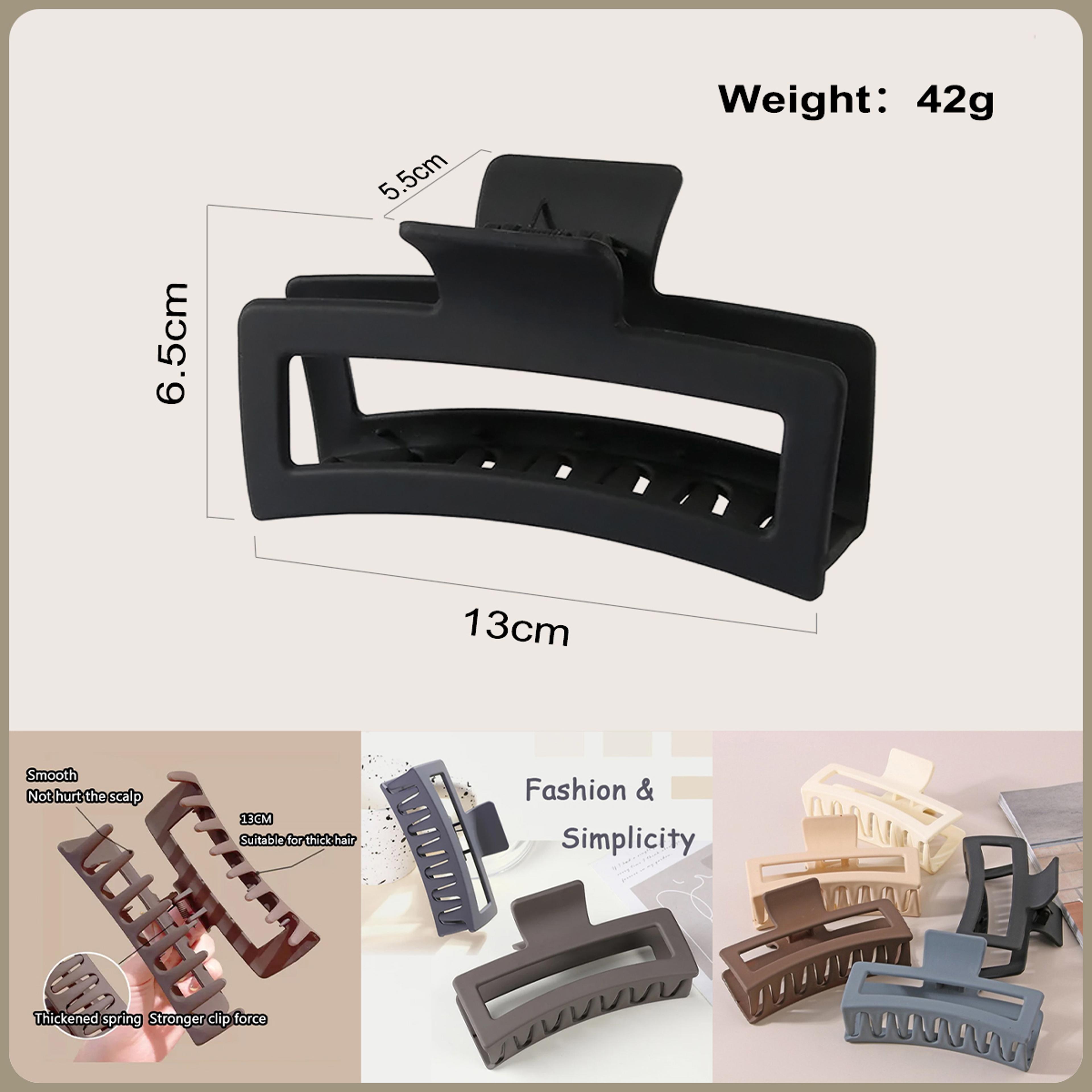 Fashion Oversized Solid Color Square Frosted Hair Shark Clip For Thick Hair  Stylish Headdress For  7