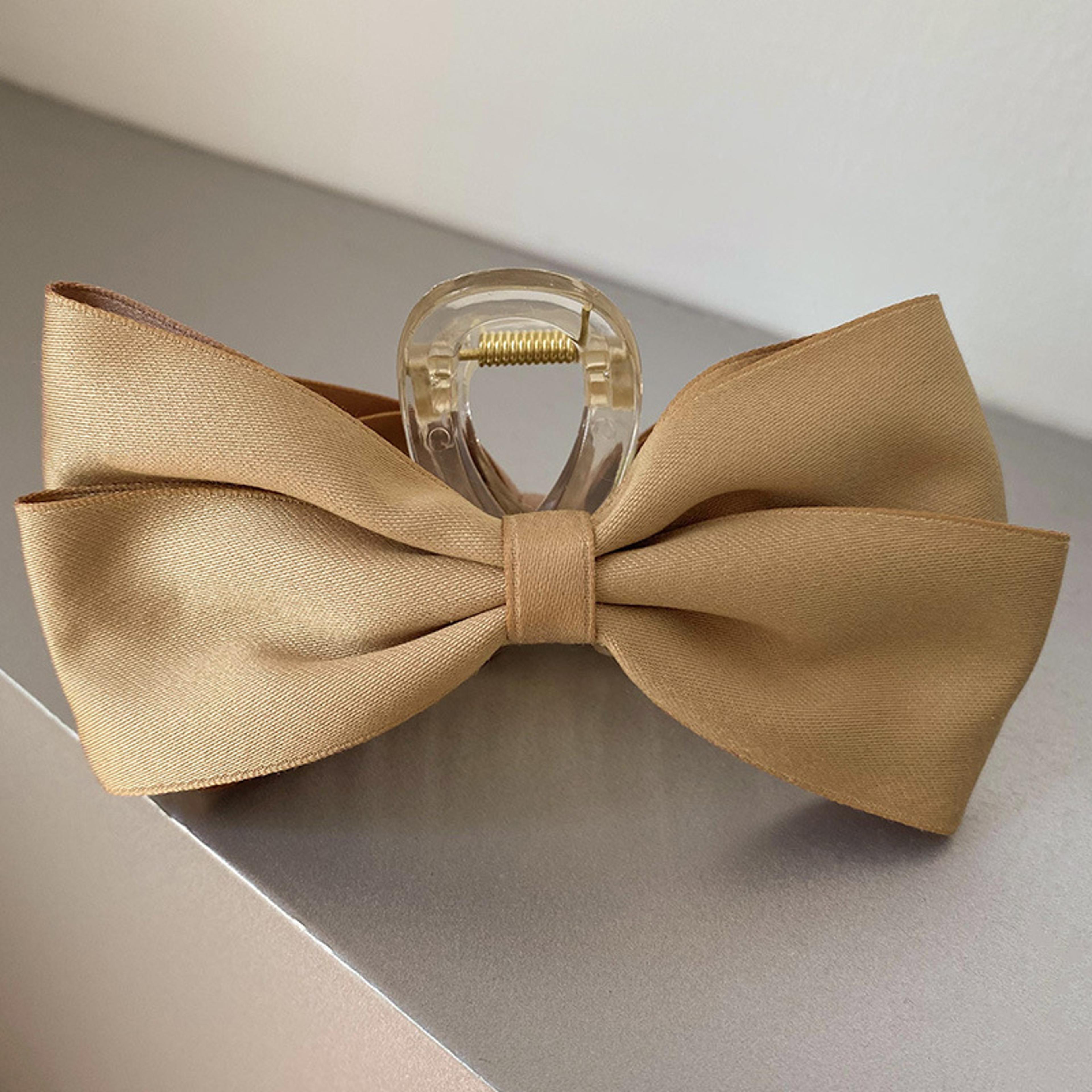 Elegant Black Satin Bow Hair Clip  Womens Summer Headwear Temperament Shark Clip For All Hair Types 6