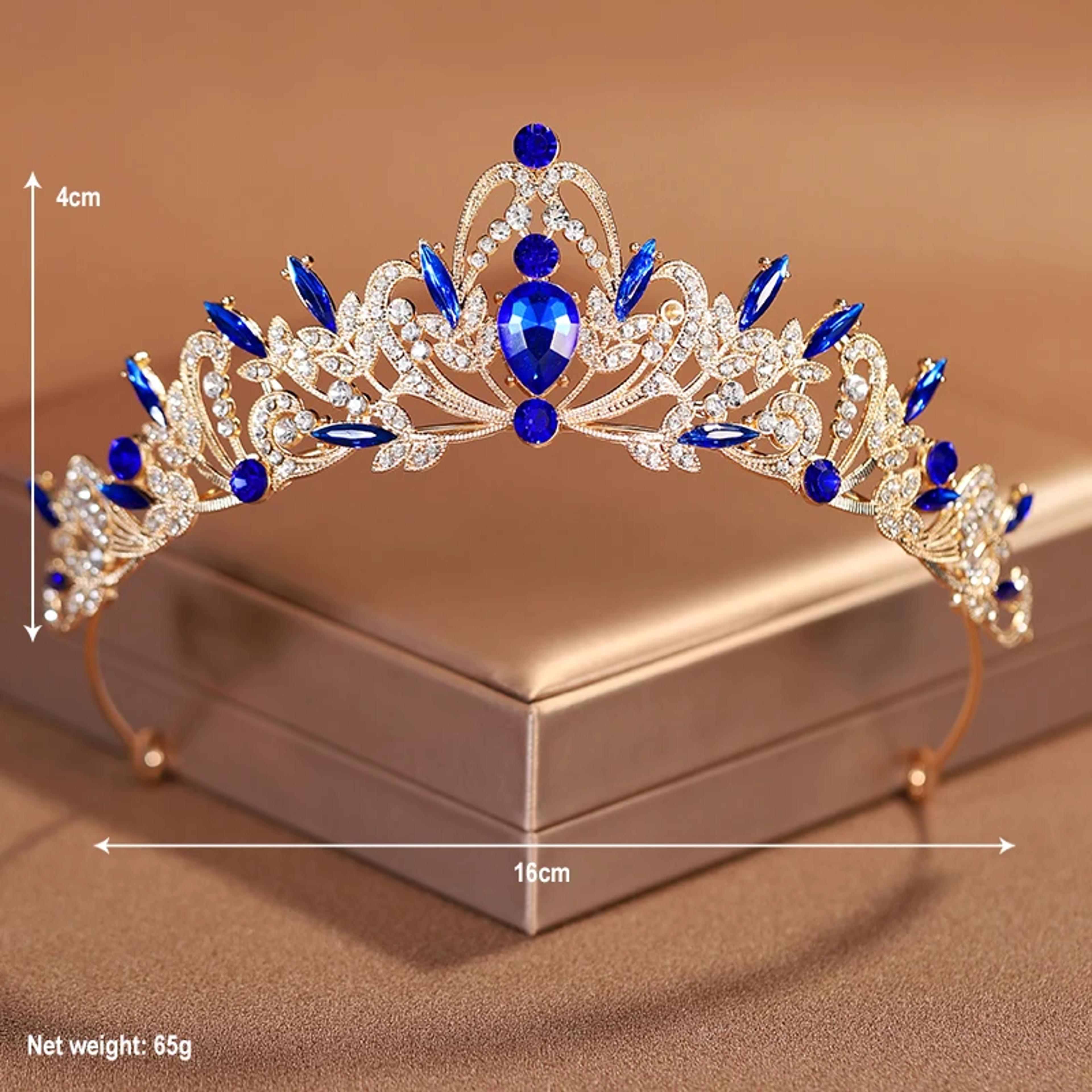 GoldColour Bridal Crown Tiara For Weddings And Special Occasions 6
