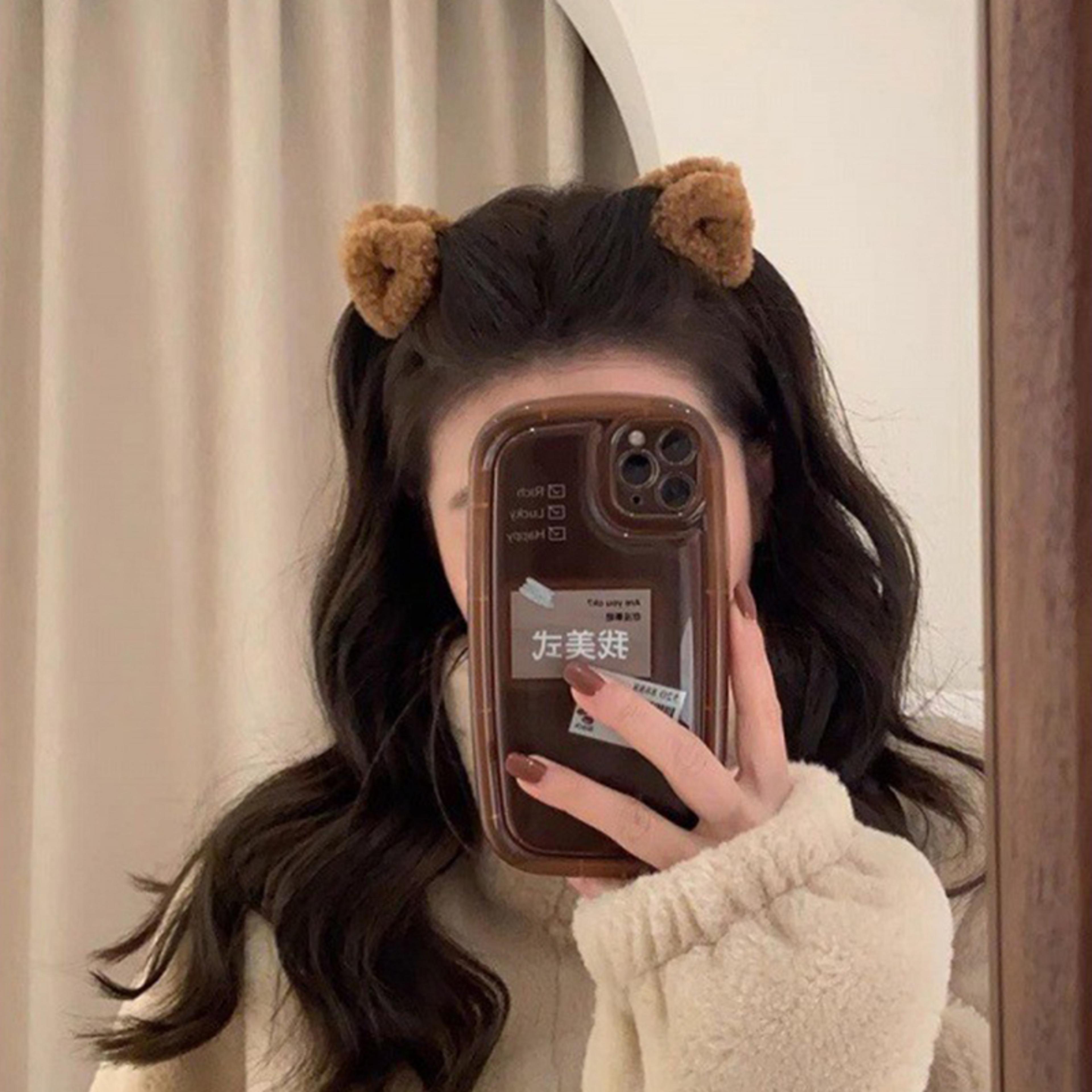 Plush Cat Ears Hair Clips For Women  Sweet Cute Beige Duck Beak Clip Hairpins For Fashion Girls Hea 2