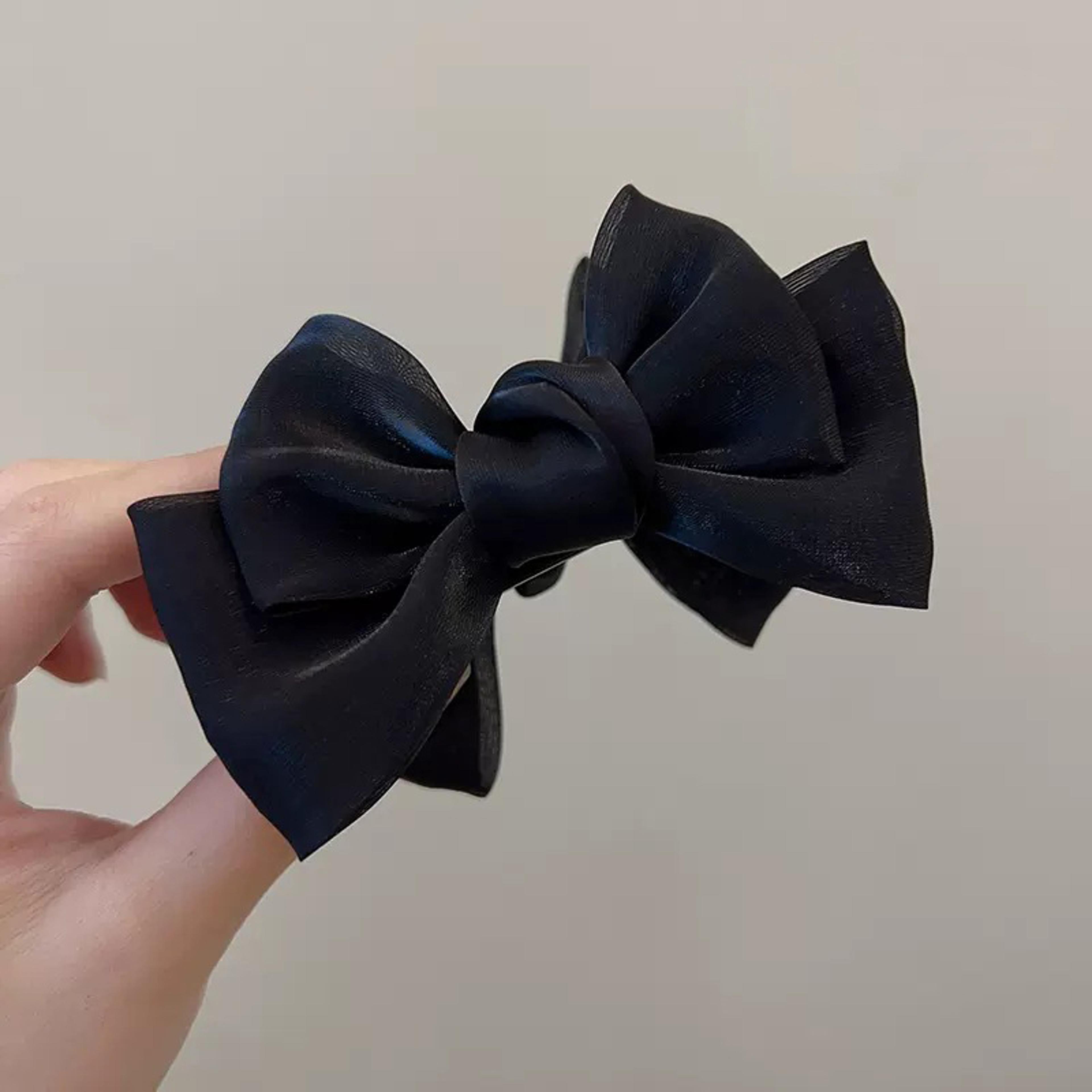 Elegant Bow Mesh Hair Clip For Women  KoreanInspired Fashion Hair Accessory For Ponytail  Braid 3