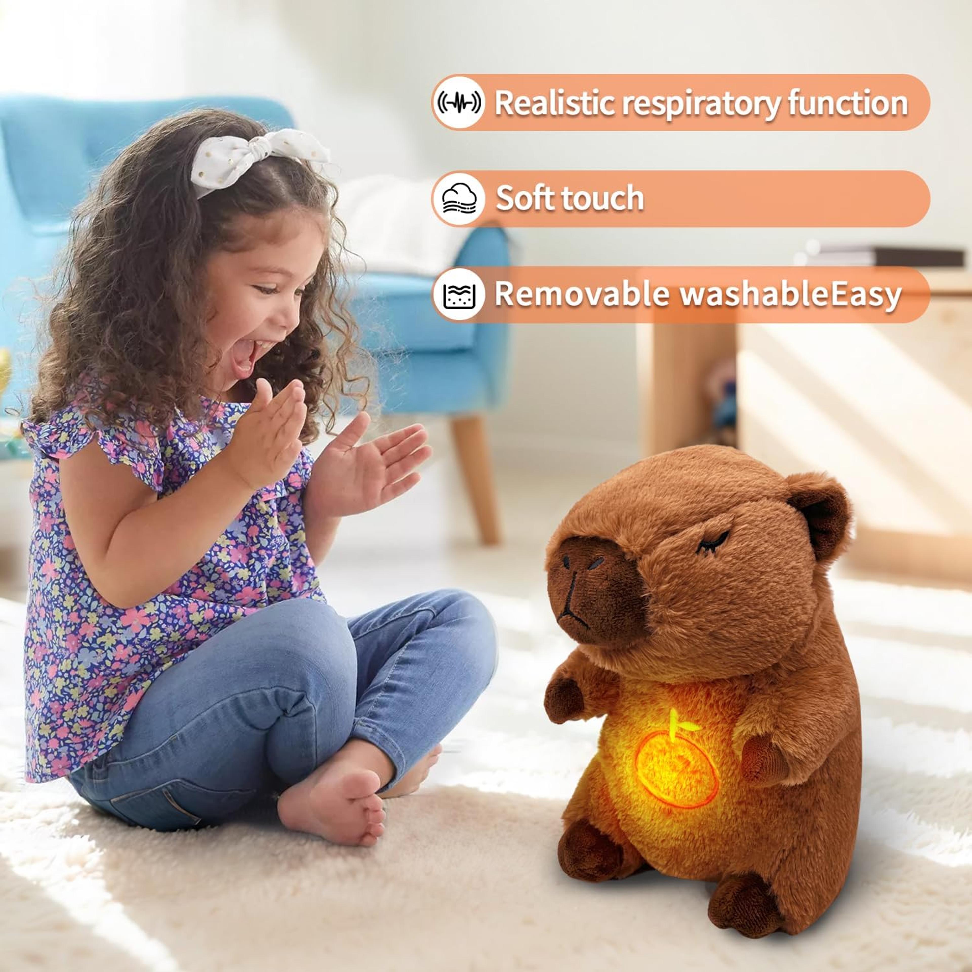 Breathing Capybara Plush Toy With Light And Sound  A Cozy Sleep Companion For Kids 5