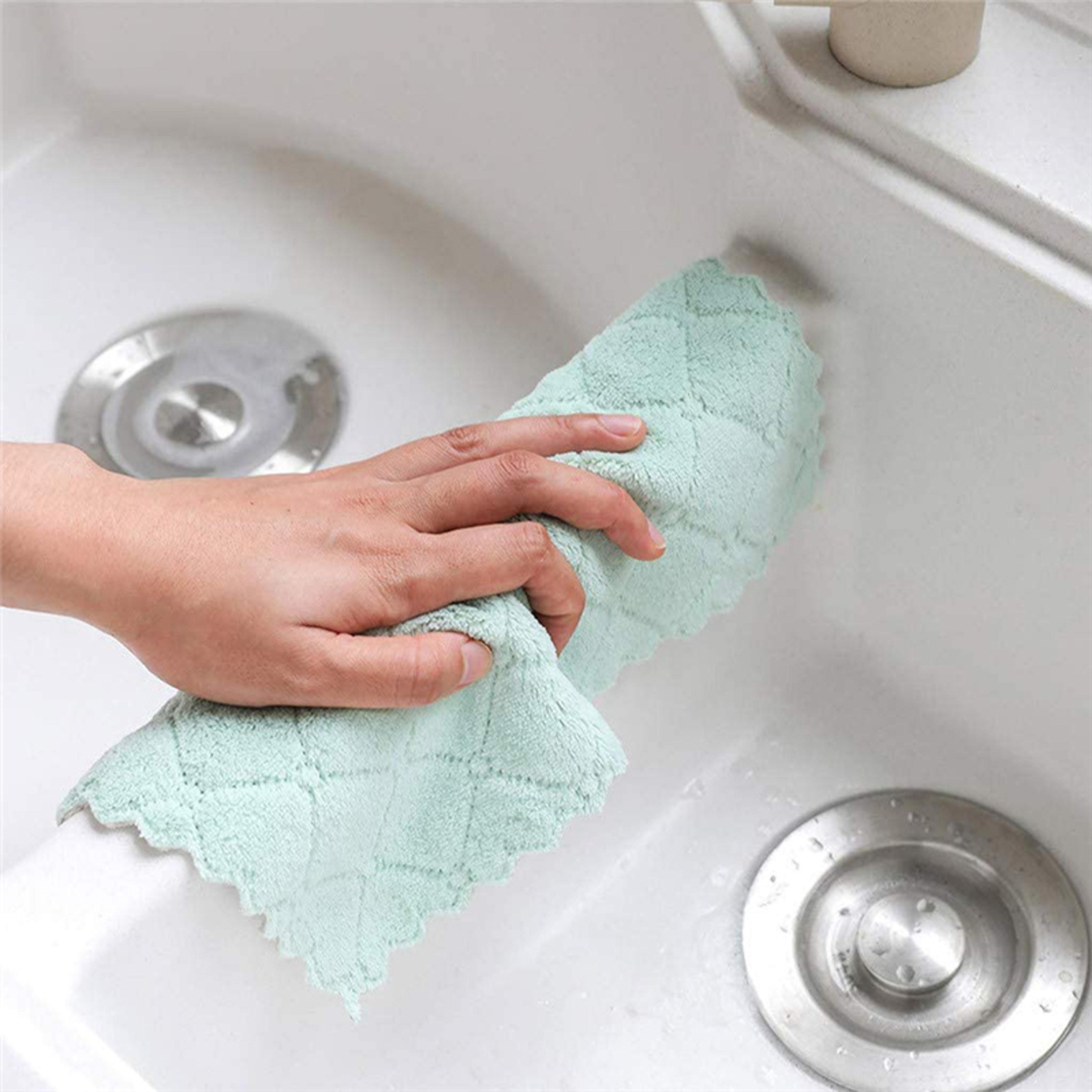 Super Absorbent Coral Velvet Kitchen Dish Towels  Quick Dry  Washable 2