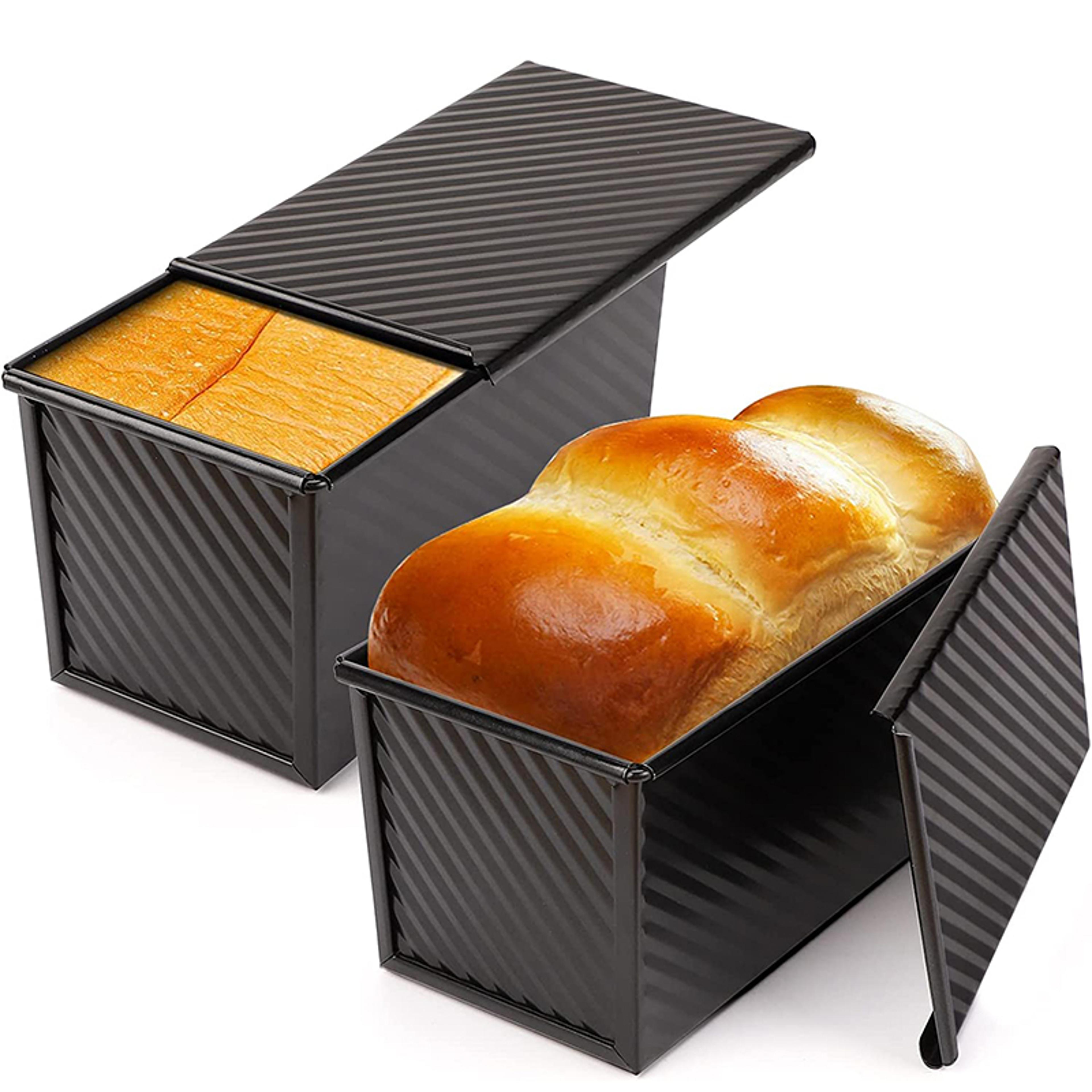 premium pullman loaf pan with lid non stick carbon steel bread and toast box mold
