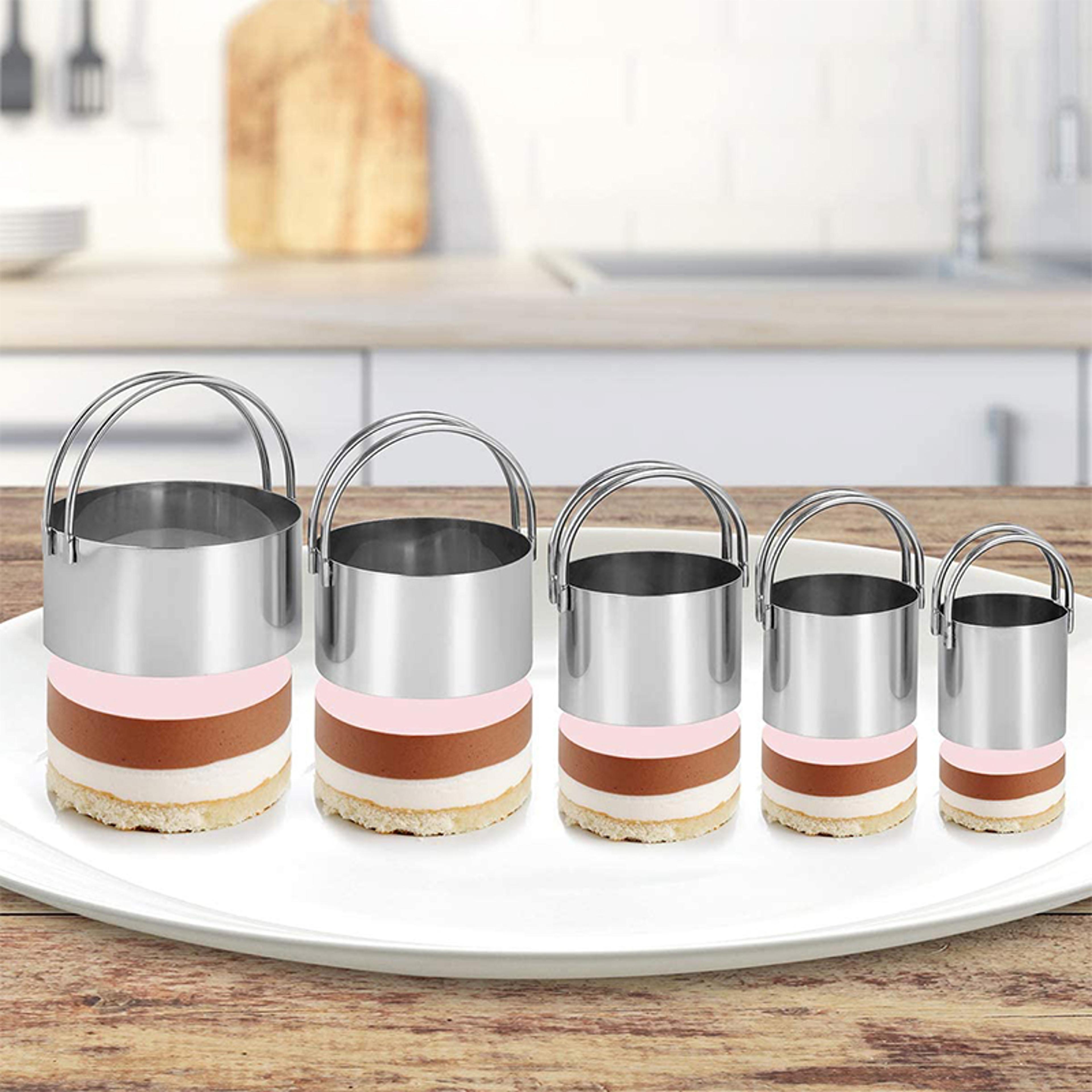 stainless steel circle biscuit cutter set – piece round cookie mold for baking