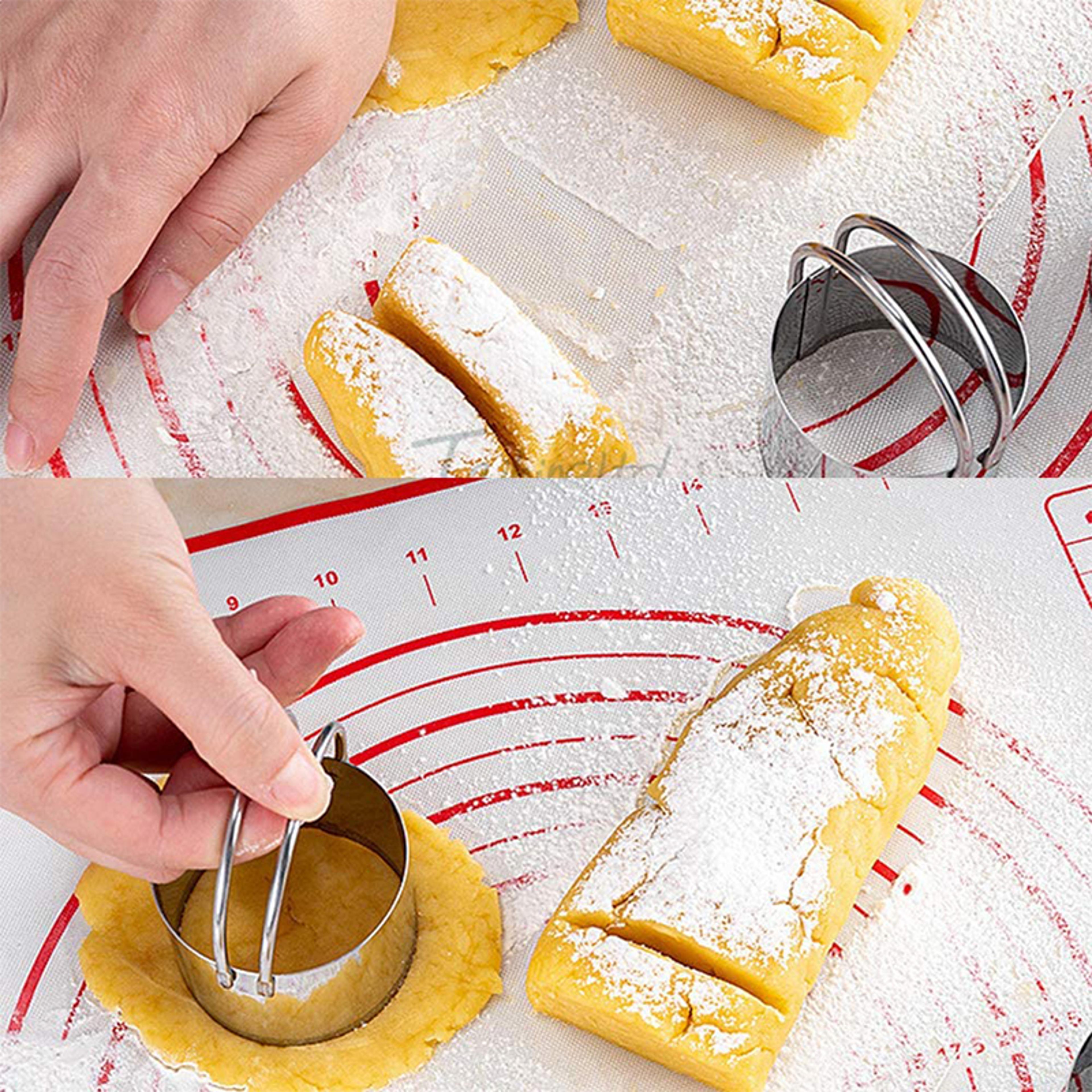 Stainless Steel Circle Biscuit Cutter Set  Piece Round Cookie Mold For Baking 4
