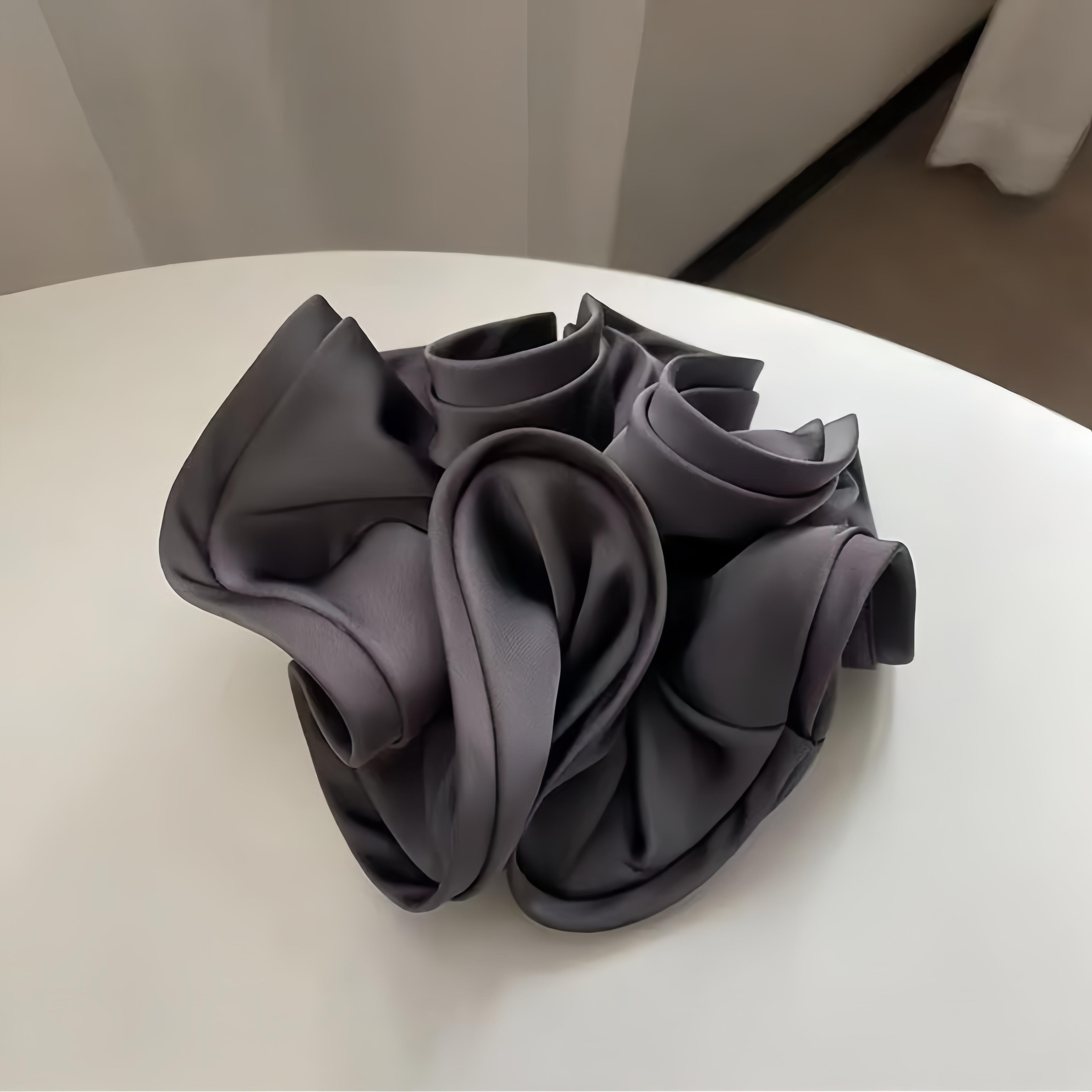 Satin Ribbon Hair Scrunchies For Women  Elegant Bow Elastic Ponytail Holder For Simple Temperament 3
