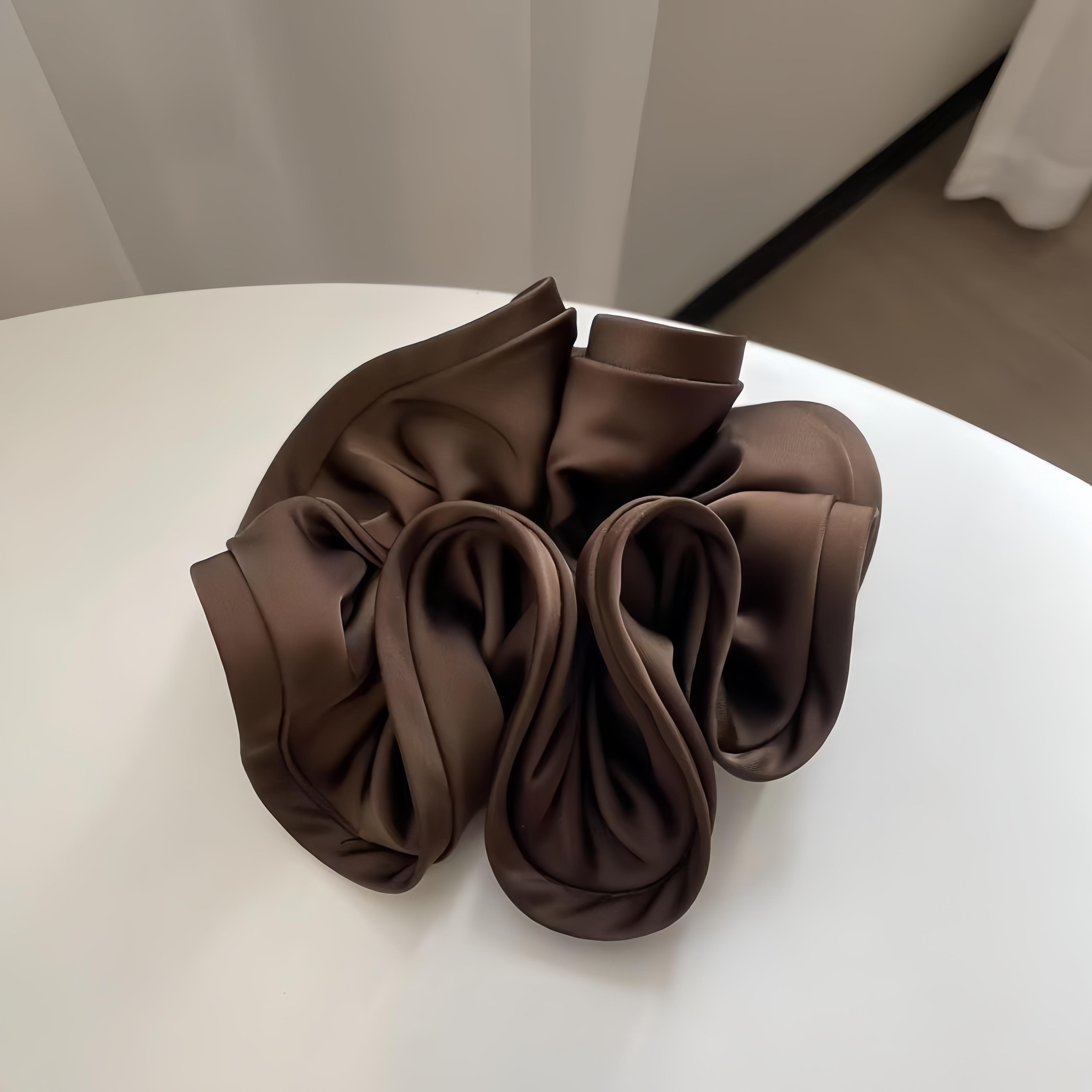 Satin Ribbon Hair Scrunchies For Women  Elegant Bow Elastic Ponytail Holder For Simple Temperament 4