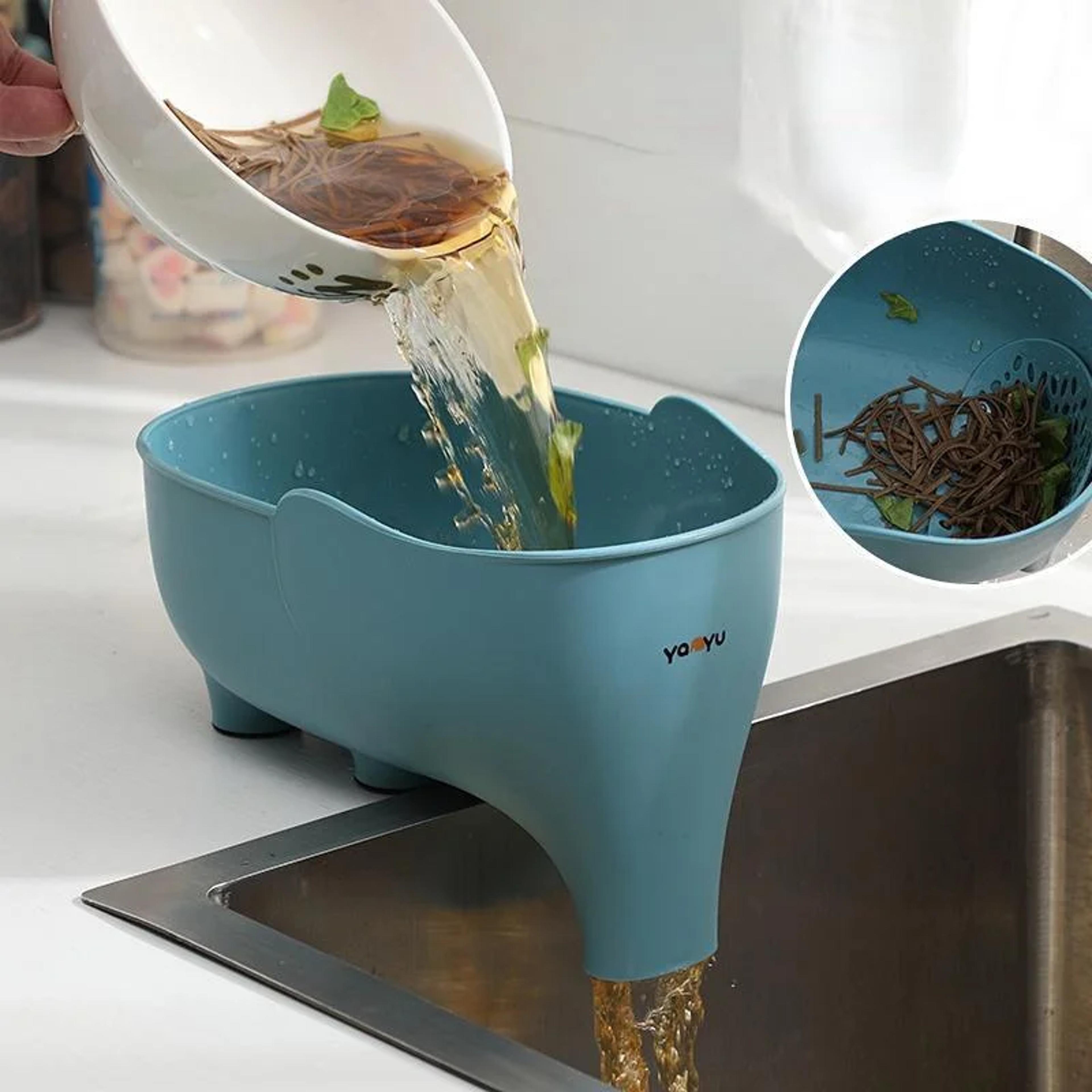 elephant-shaped hanging kitchen sink filter basket – dry wet separation vegetable washing & drainage organizer