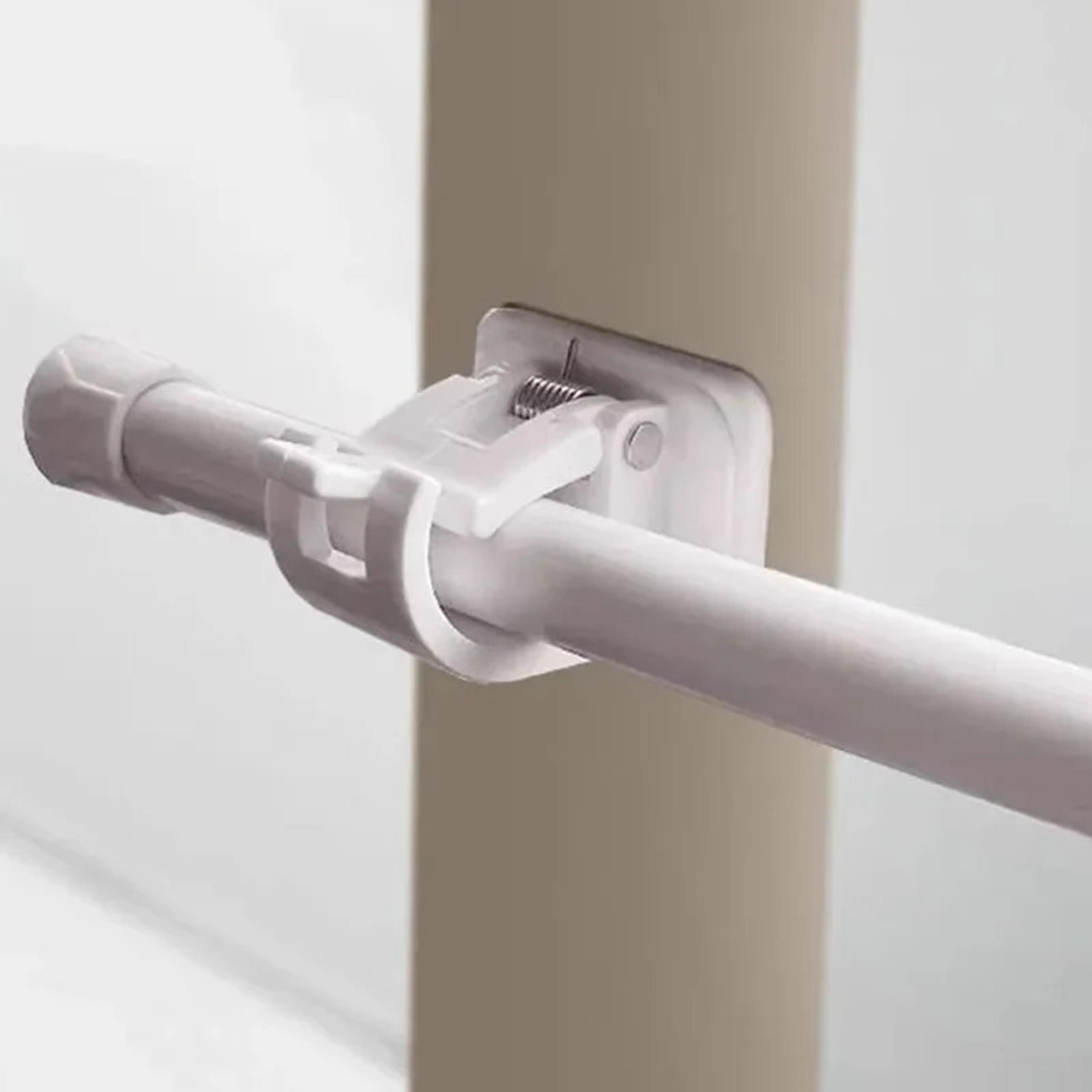 Adjustable Curtain Rod Clips  SelfAdhesive Wall Bracket Holder For Easy NailFree Installation 2