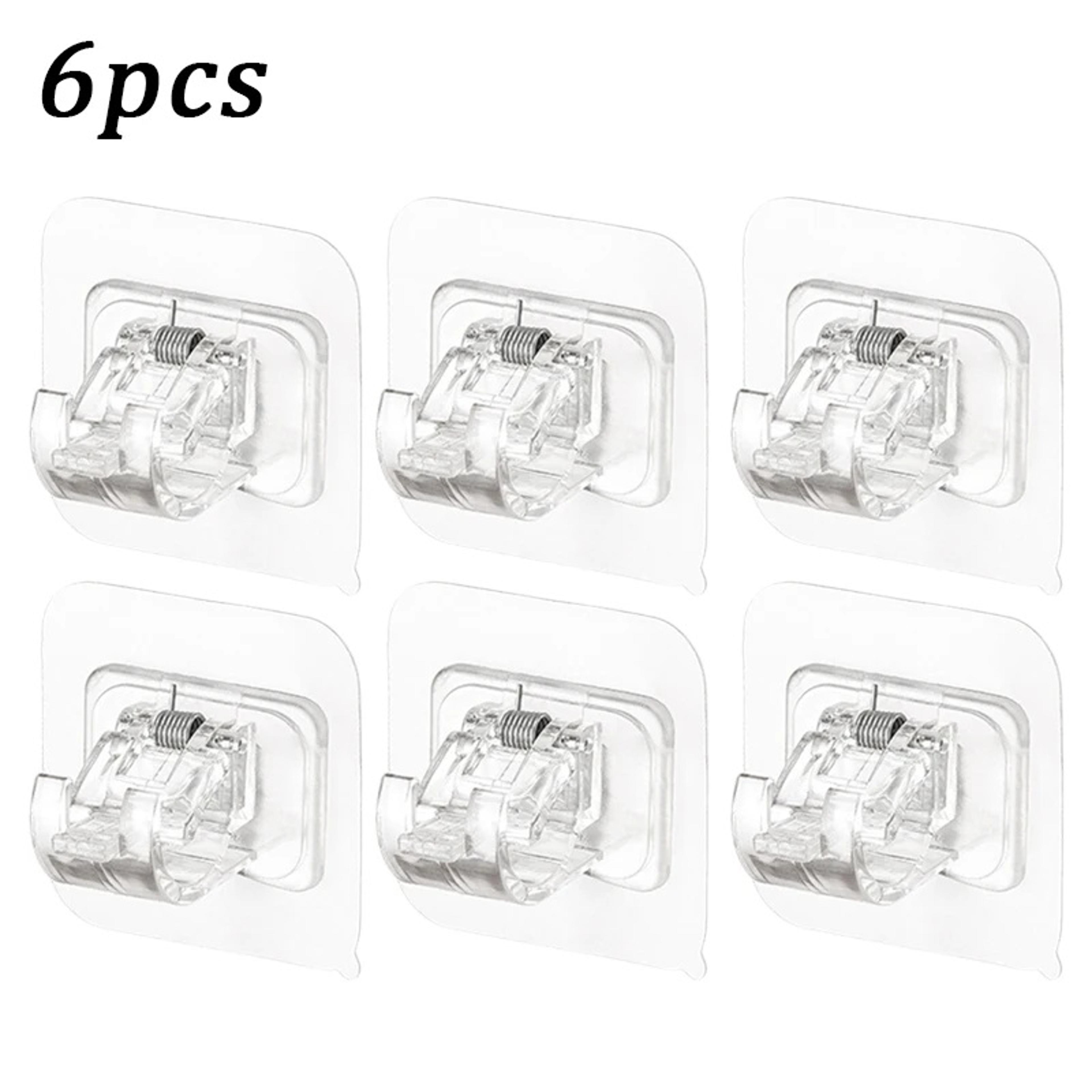 Adjustable Curtain Rod Clips  SelfAdhesive Wall Bracket Holder For Easy NailFree Installation 4