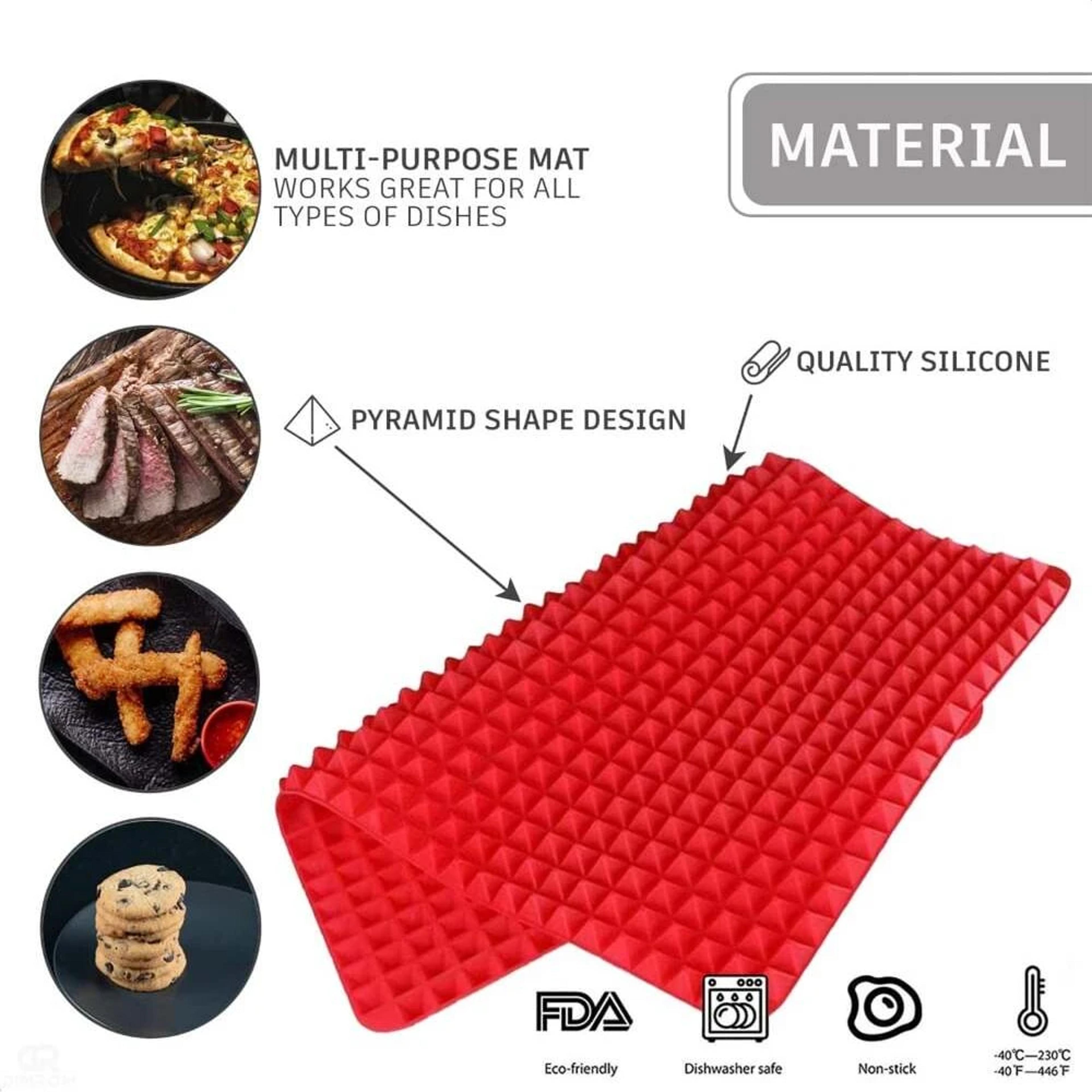 NonStick Silicone Baking Mat With Grid  HeatResistant Versatile BBQ  Oven Mat 5