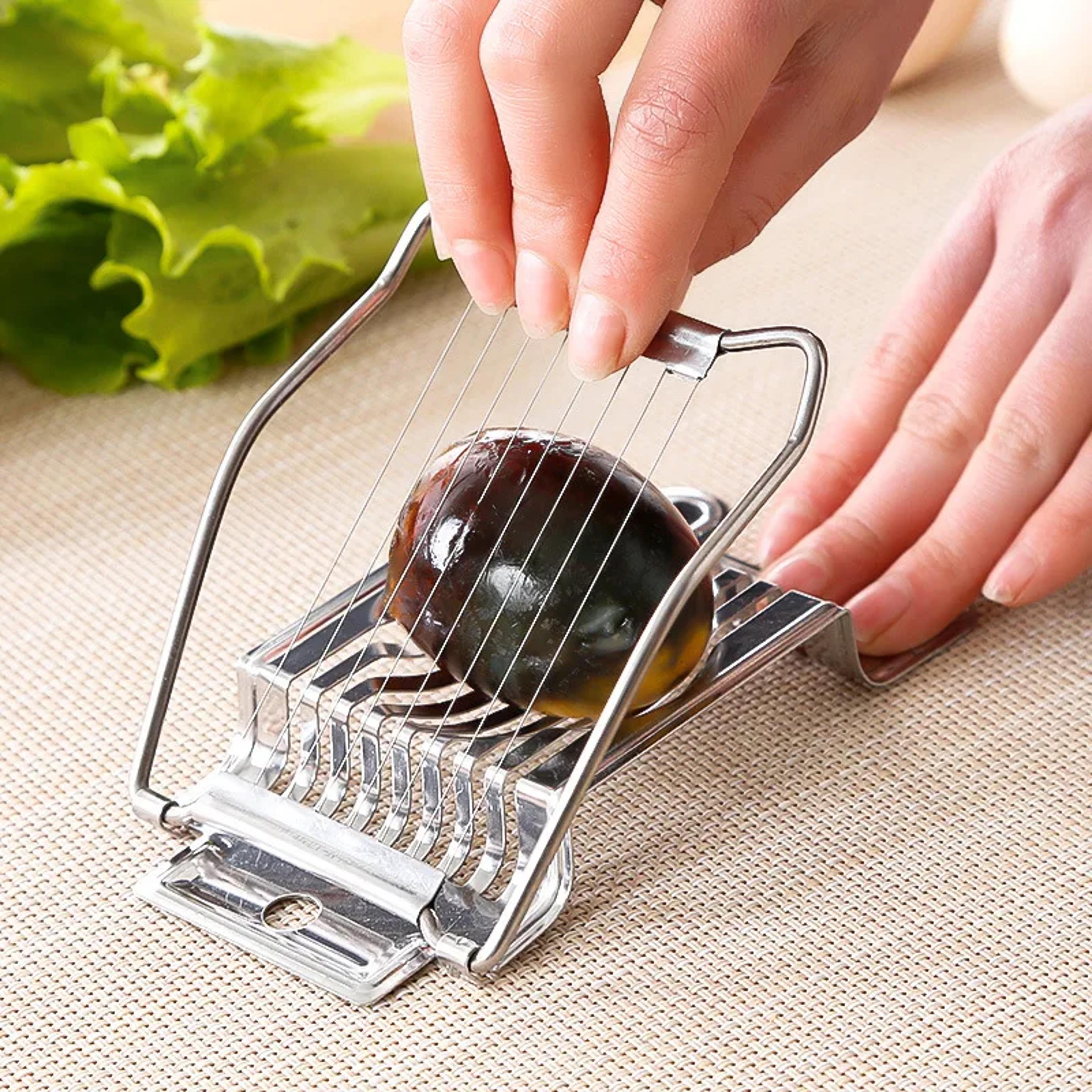 Stainless Steel Egg Slicer  Vegetable Cutter  MultiUse Kitchen Chopper For Mushrooms Tomatoes And M 4