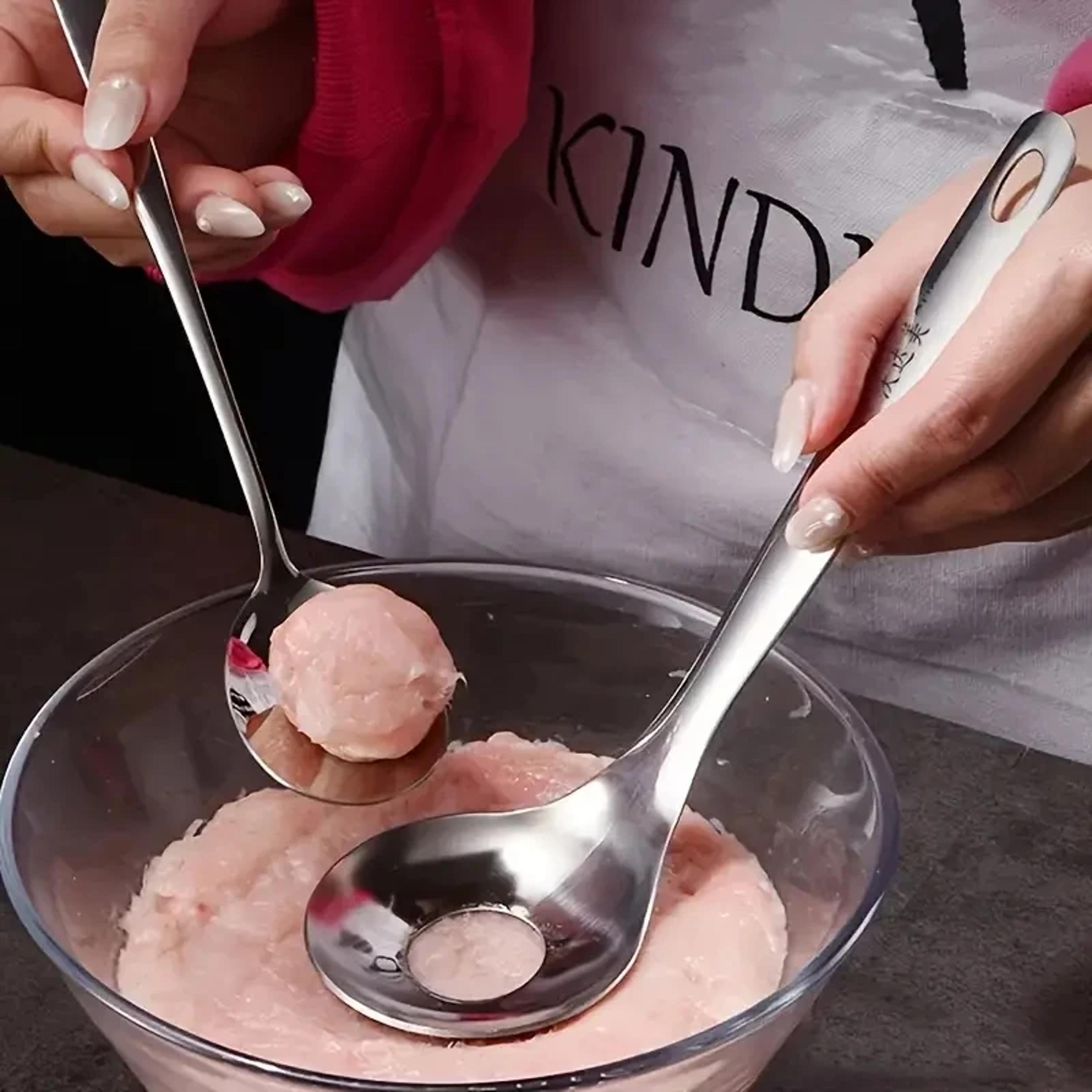 Stainless Steel Meatball Maker Spoon  Easy Hand Squeeze Meatball Maker For Perfect Meatballs Every  3
