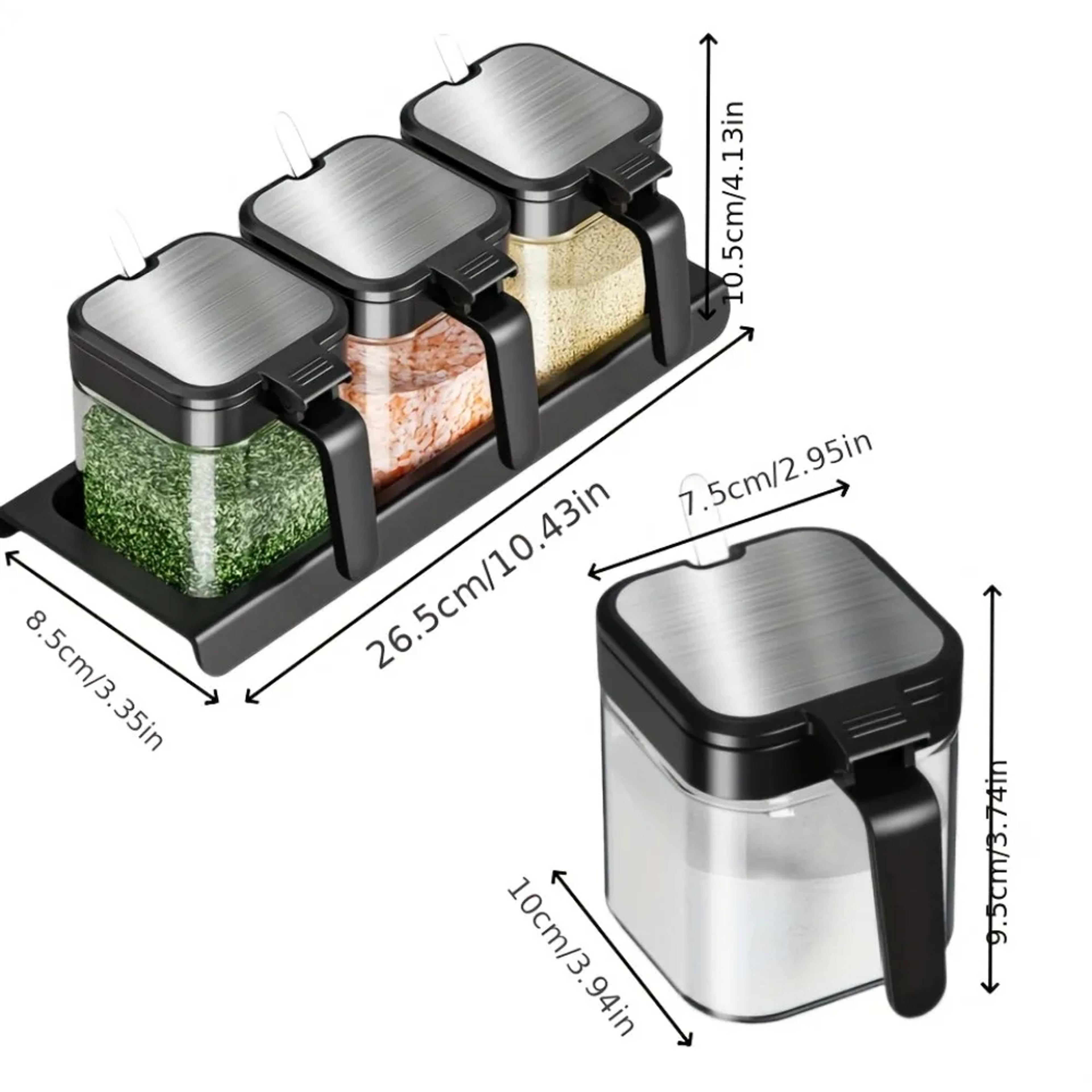 Glass Spice Jars With Spoon Set  Spice Storage Jars Seasoning Organizer For Spice Rack Glass Storag 5