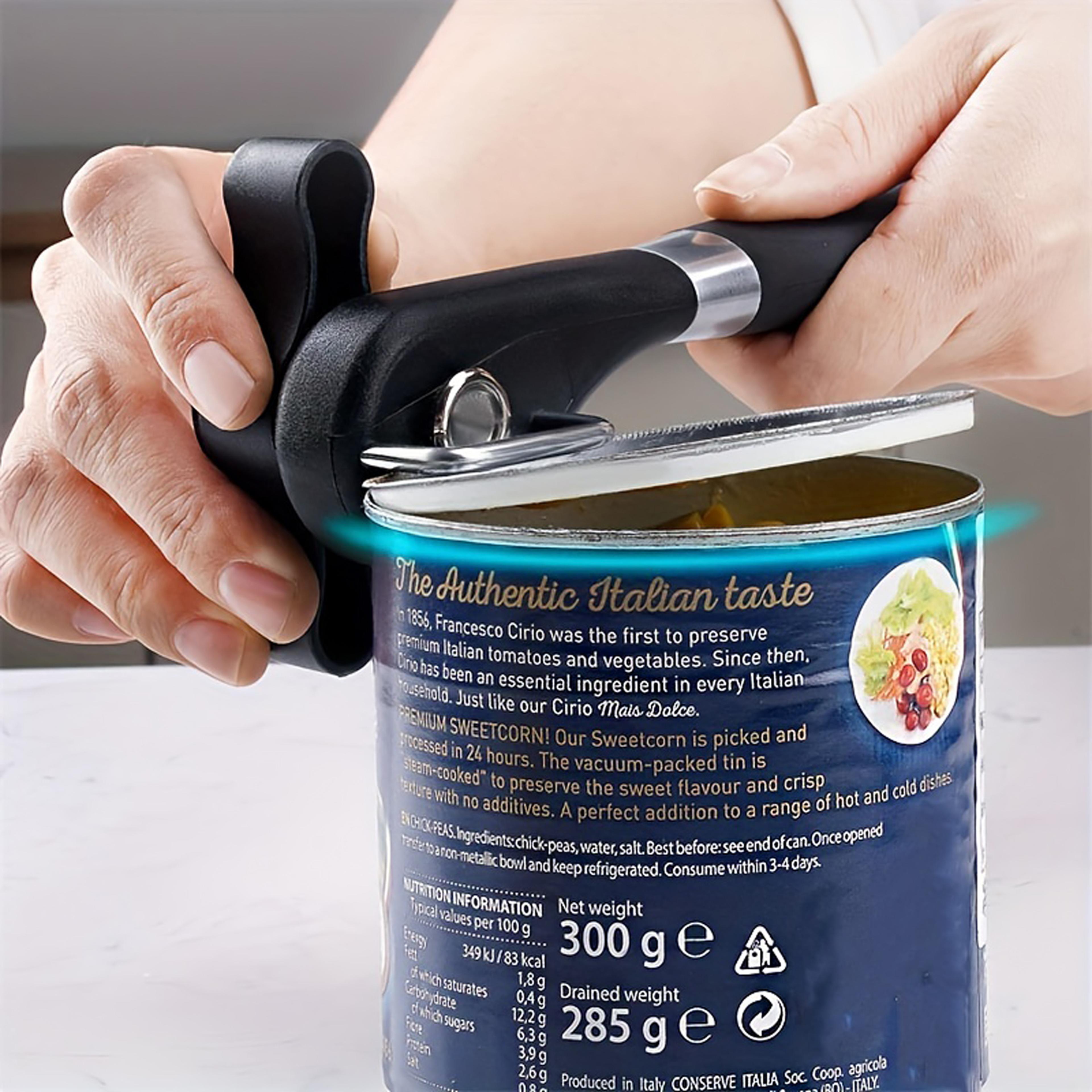 Plastic HandActuated Can Opener  Safety Kitchen Tool With Easy Grip  Side Cut Manual Can Opener For 5