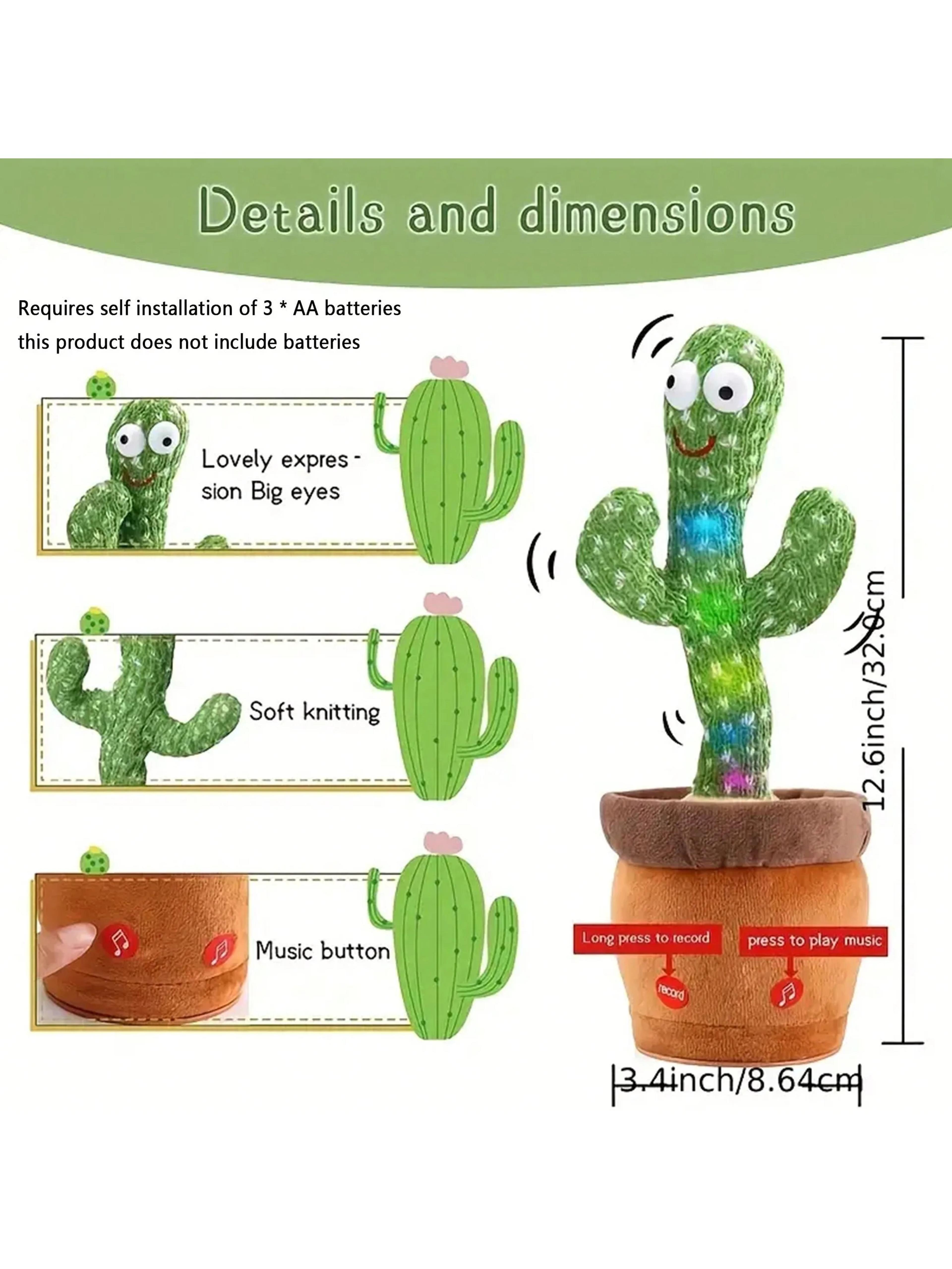 Dancing Talking Cactus Toy For Babies  Mimicking Singing And Dancing Plush Toy For Kids 2