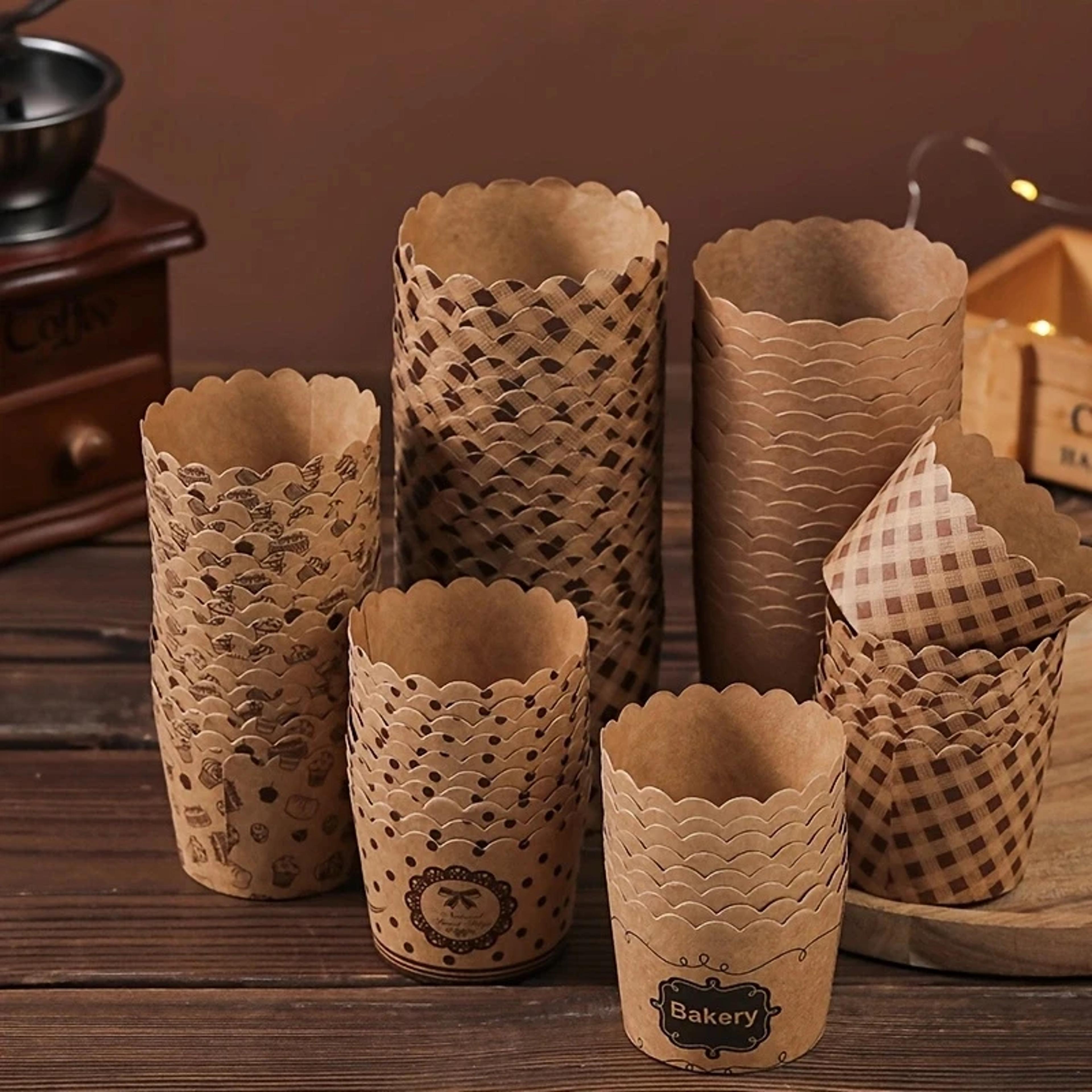 HeatResistant Kraft Paper Muffin Cups For Baking  Small Kitchen Accessories For Cakes Pastries And  2