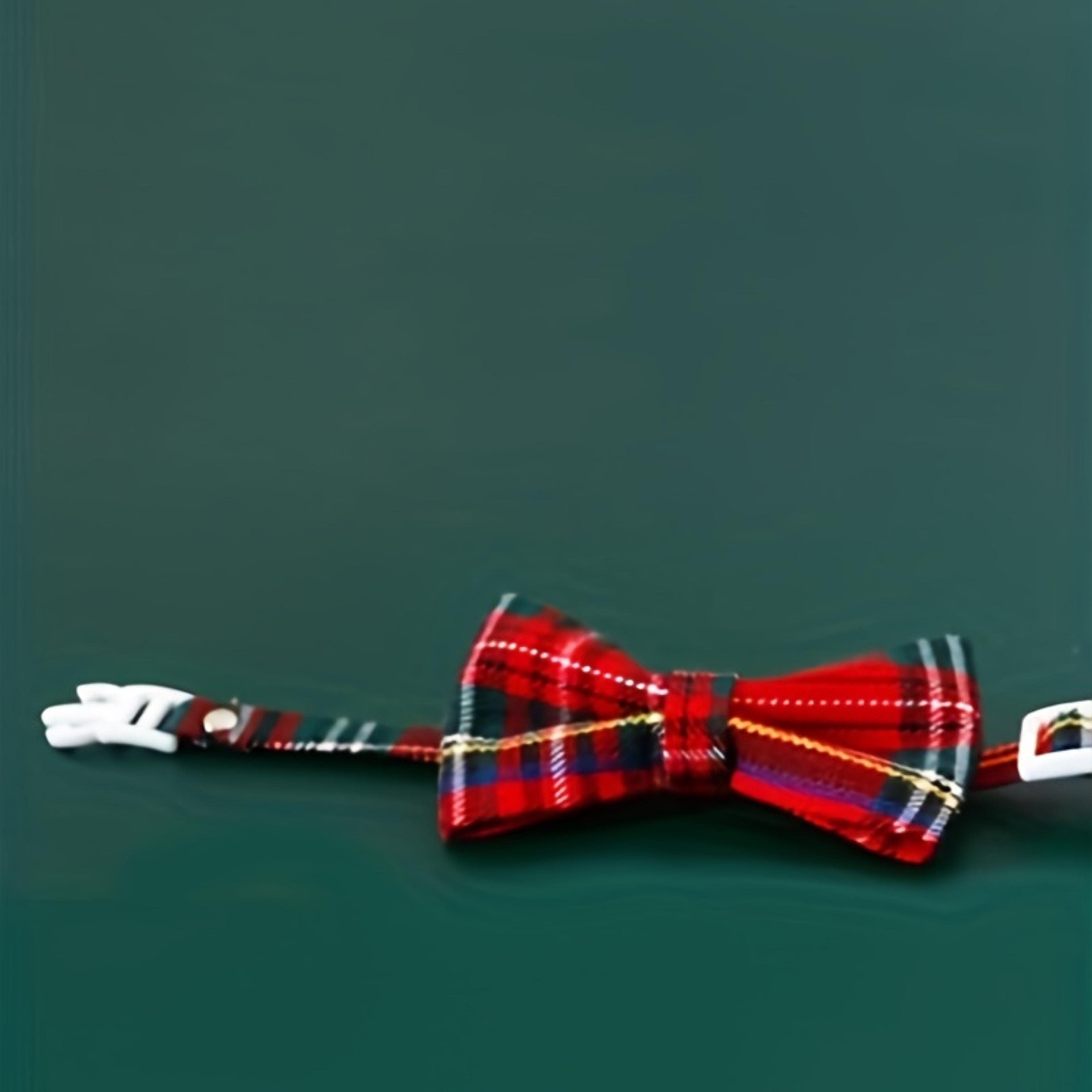 Cute Plaid Christmas Cat Collar With Bow Tie And Bell  Adjustable Elastic Pet Collar For Dogs And C 3