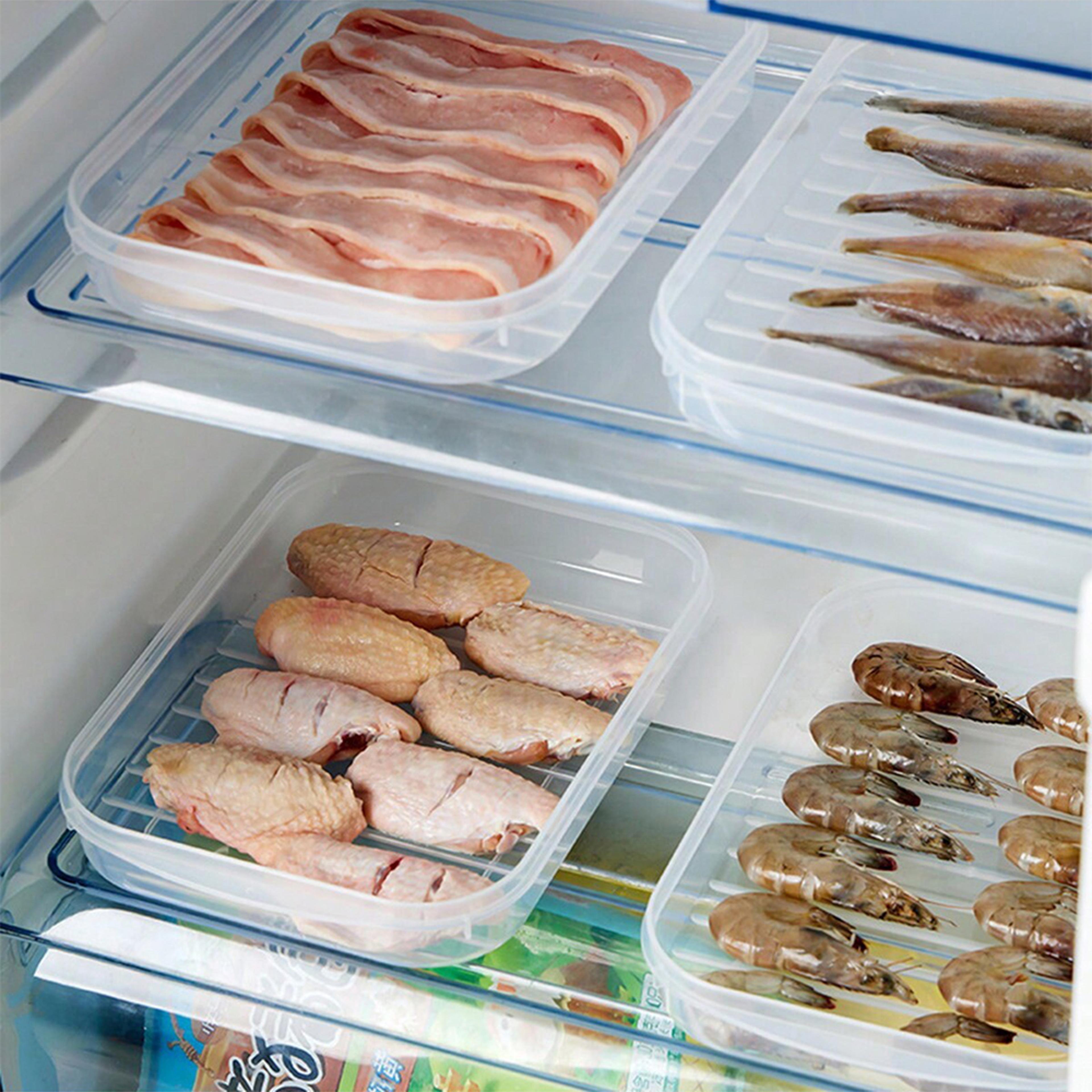 Transparent Large Capacity Refrigerator Storage Box With Cover Ideal For Frozen Meat  Food Storage 2