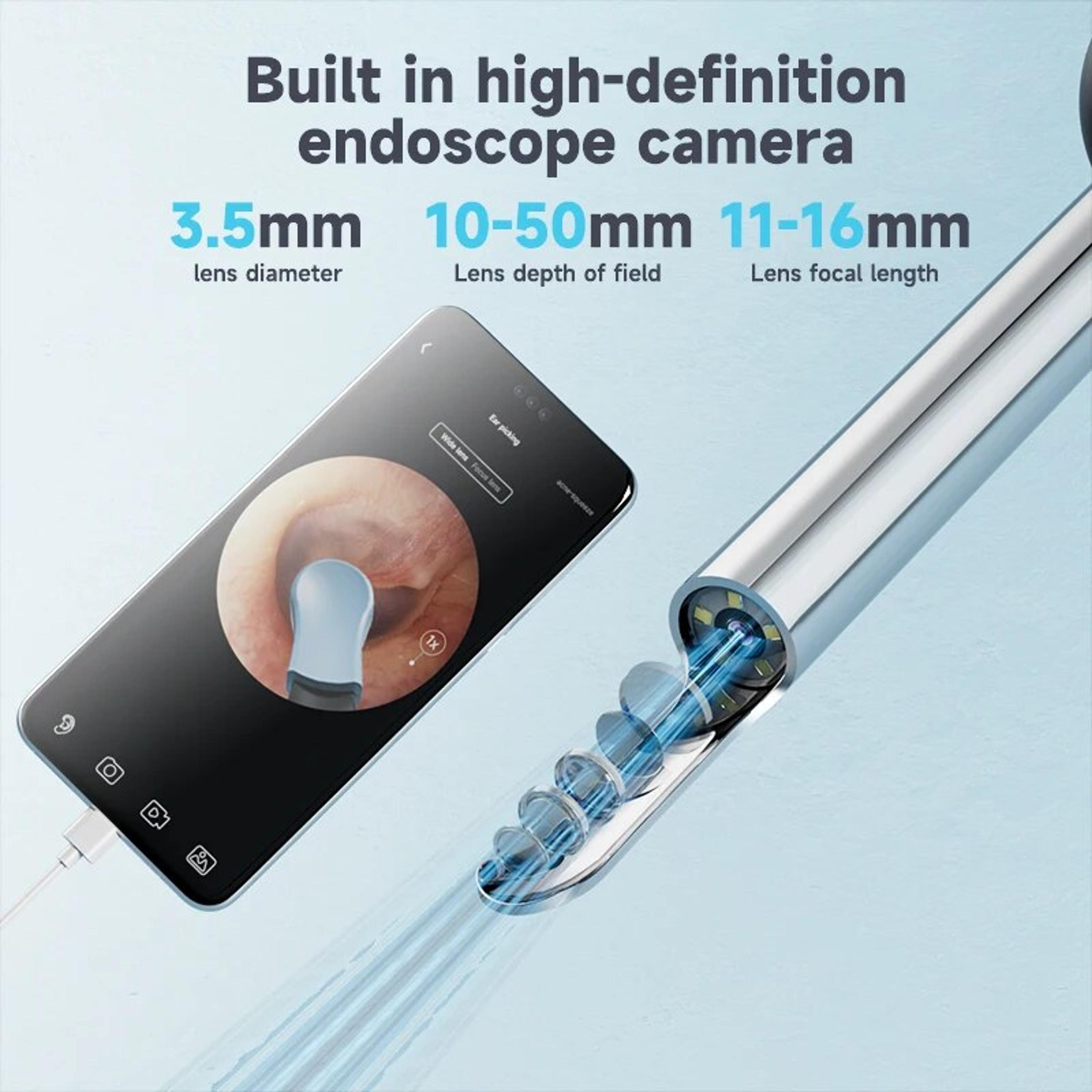 Ear Wax Removal Tool Smart Ear Cleaner With Light  HD Camera Scope For Smartphones 5