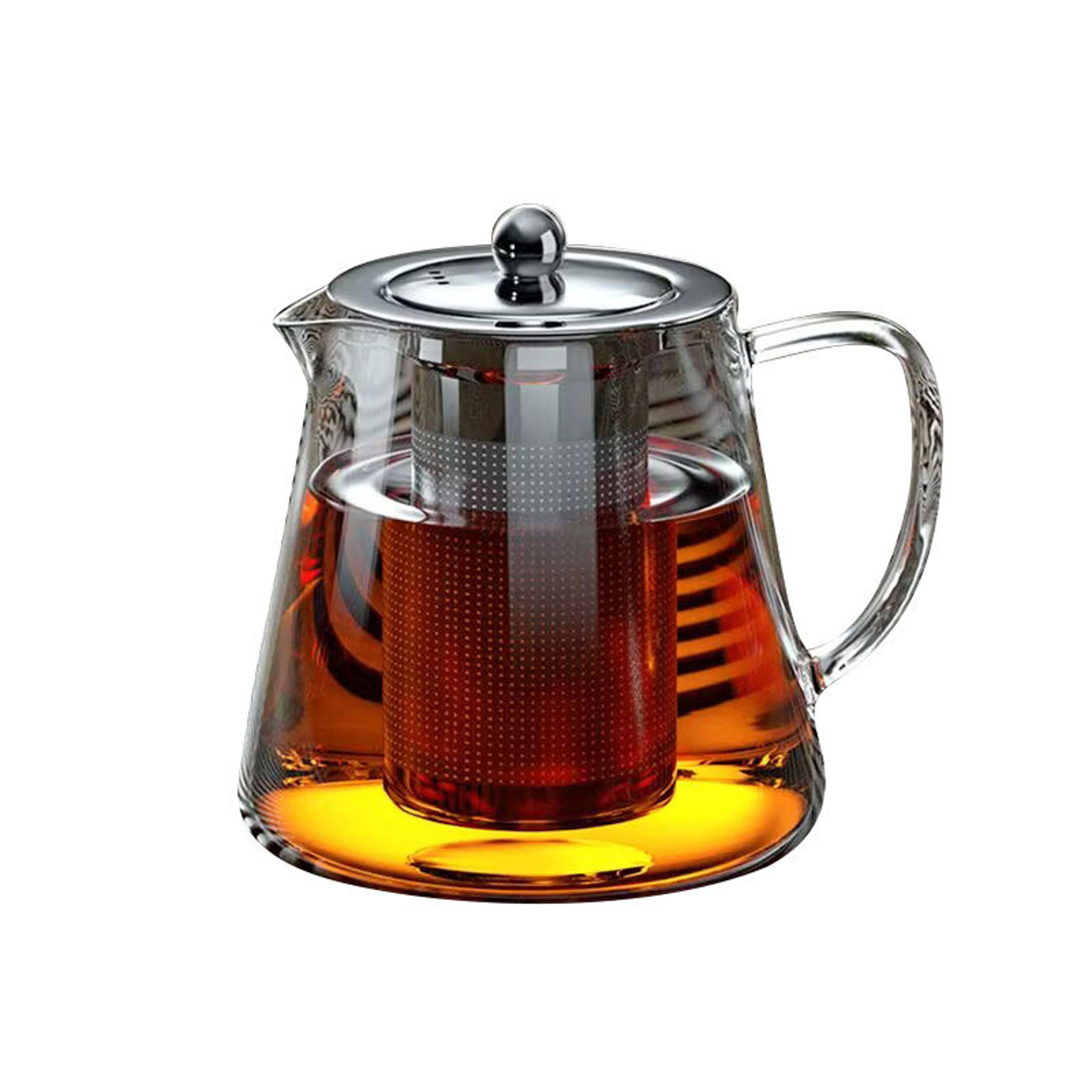 Heat Resistant Glass Teapot With Stainless Steel Strainer Teaware Set For Puer  Oolong Tea Lovers 6