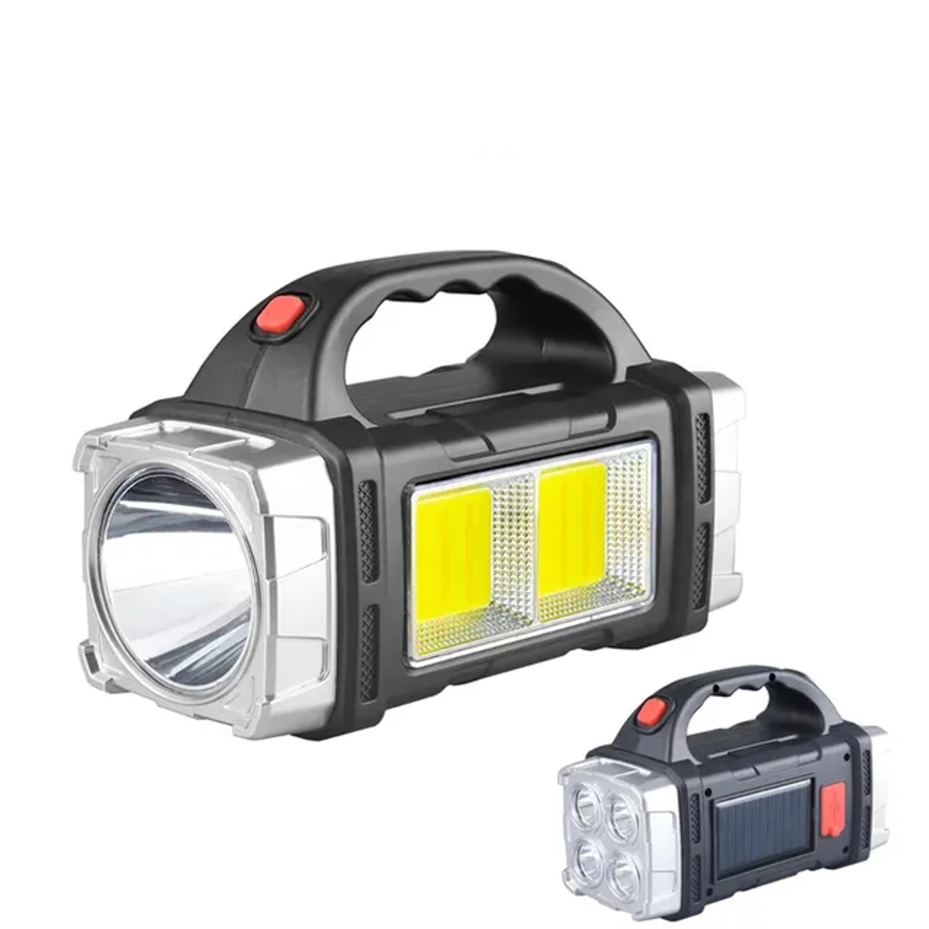 Portable USB Rechargeable Flashlight With Solar LED Work Light For Camping  Mobile Charging 7