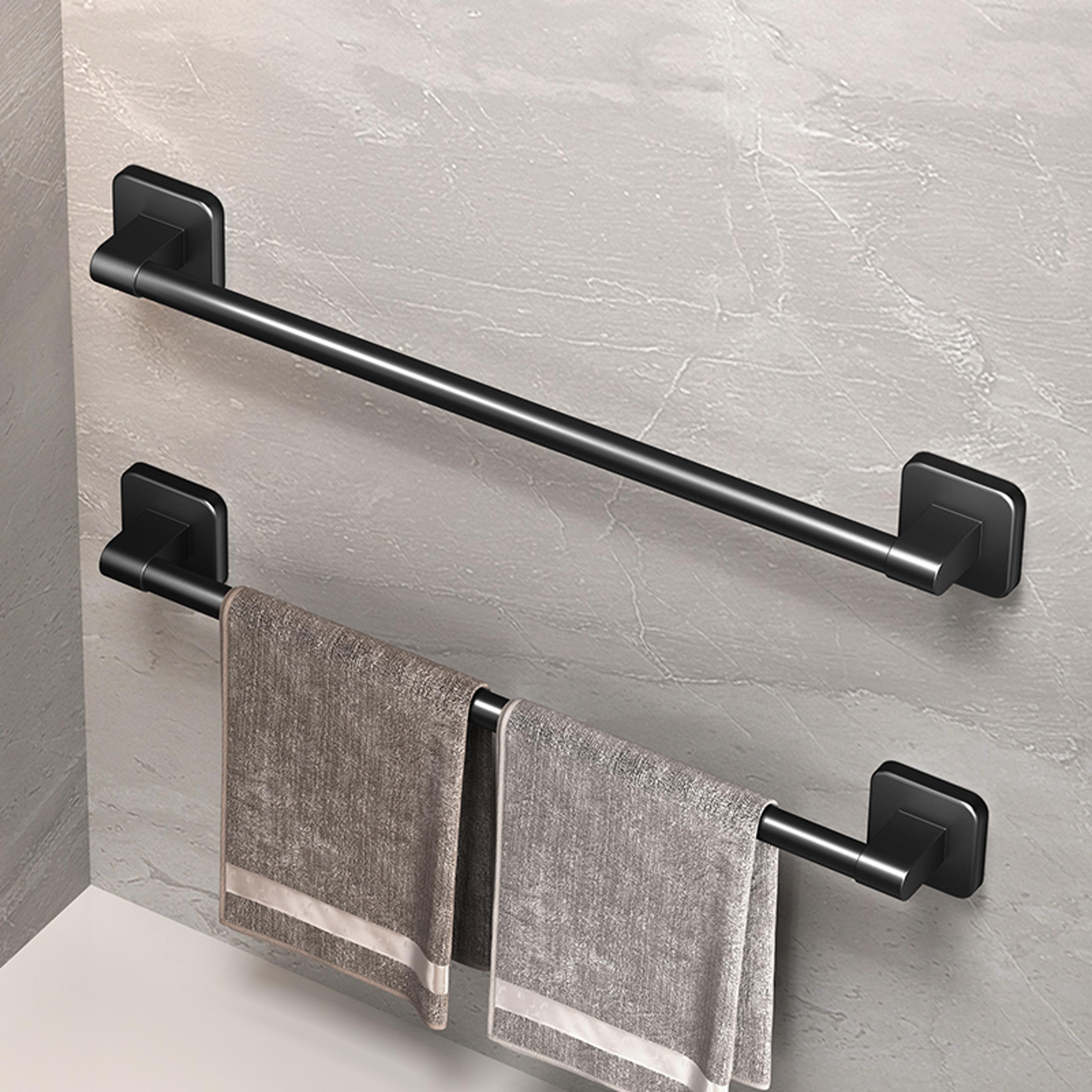 Self Adhesive Bathroom Towel Holder No Drilling Modern Black  White Towel Rack For Easy Installatio 3