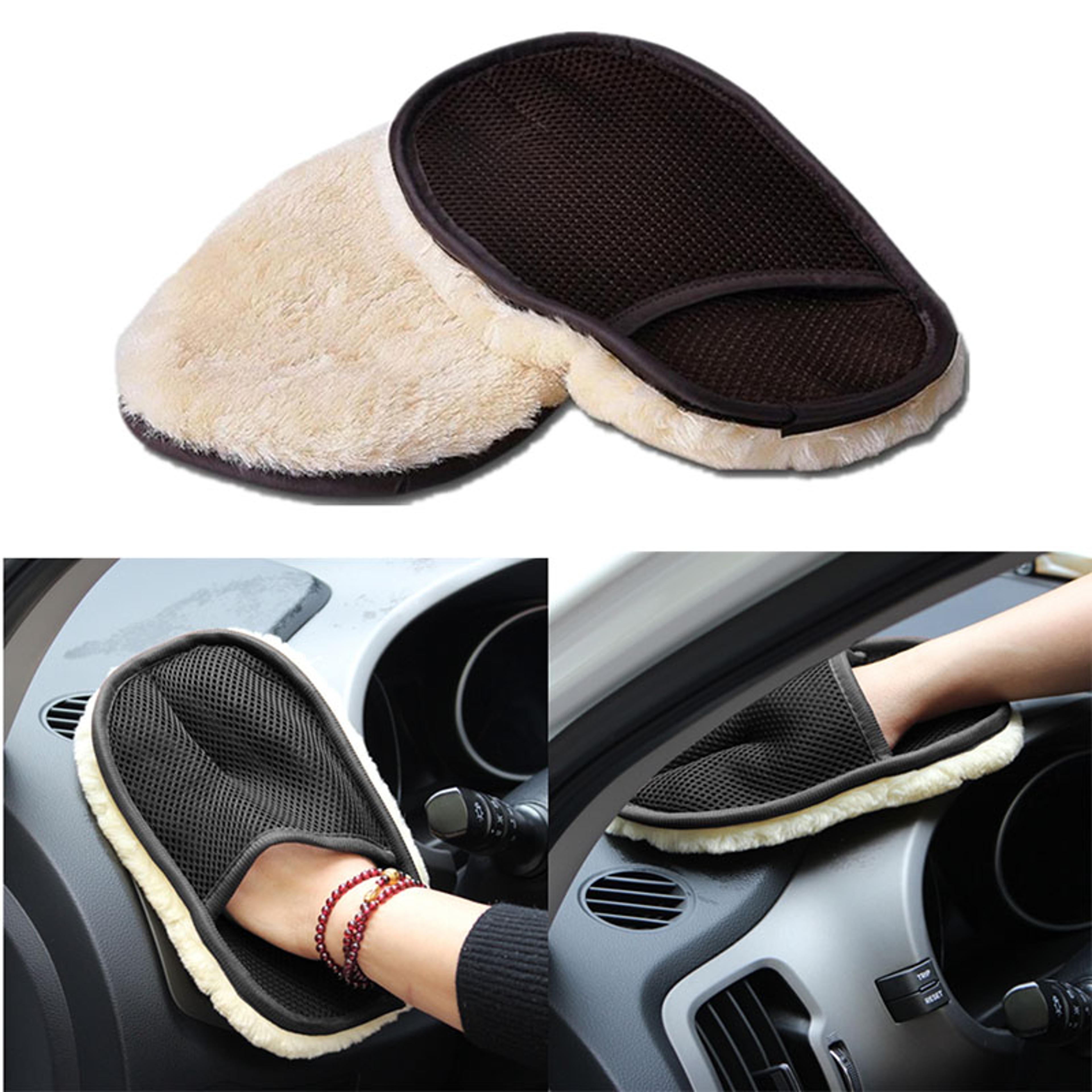Microfiber Wool Car Cleaning Glove Soft Auto Wash Mitt For Car Motorcycle And Home Use 2