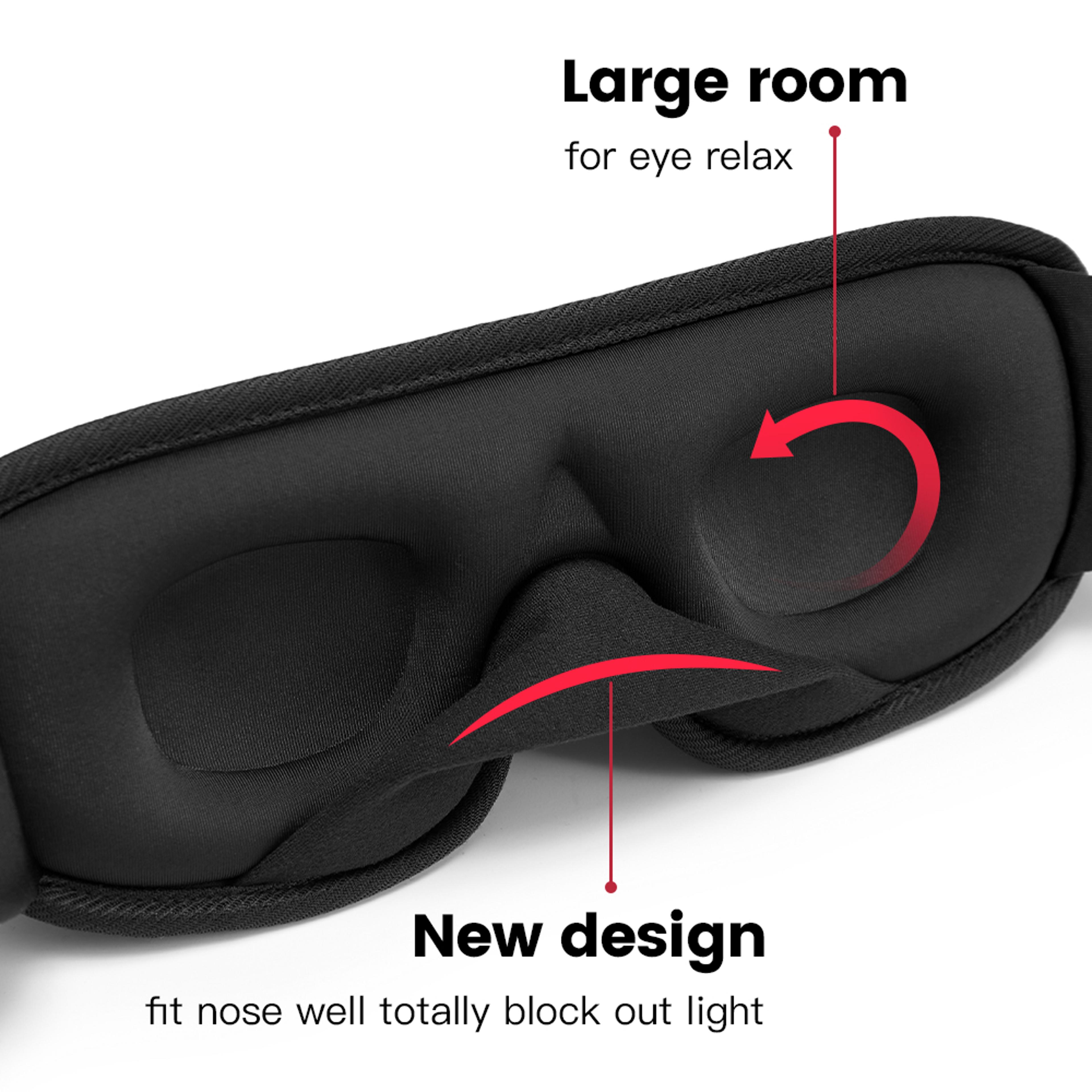 Soft Padded Sleeping Mask Block Out Light Ergonomic Eye Shade Blindfold For Restful Sleep 5