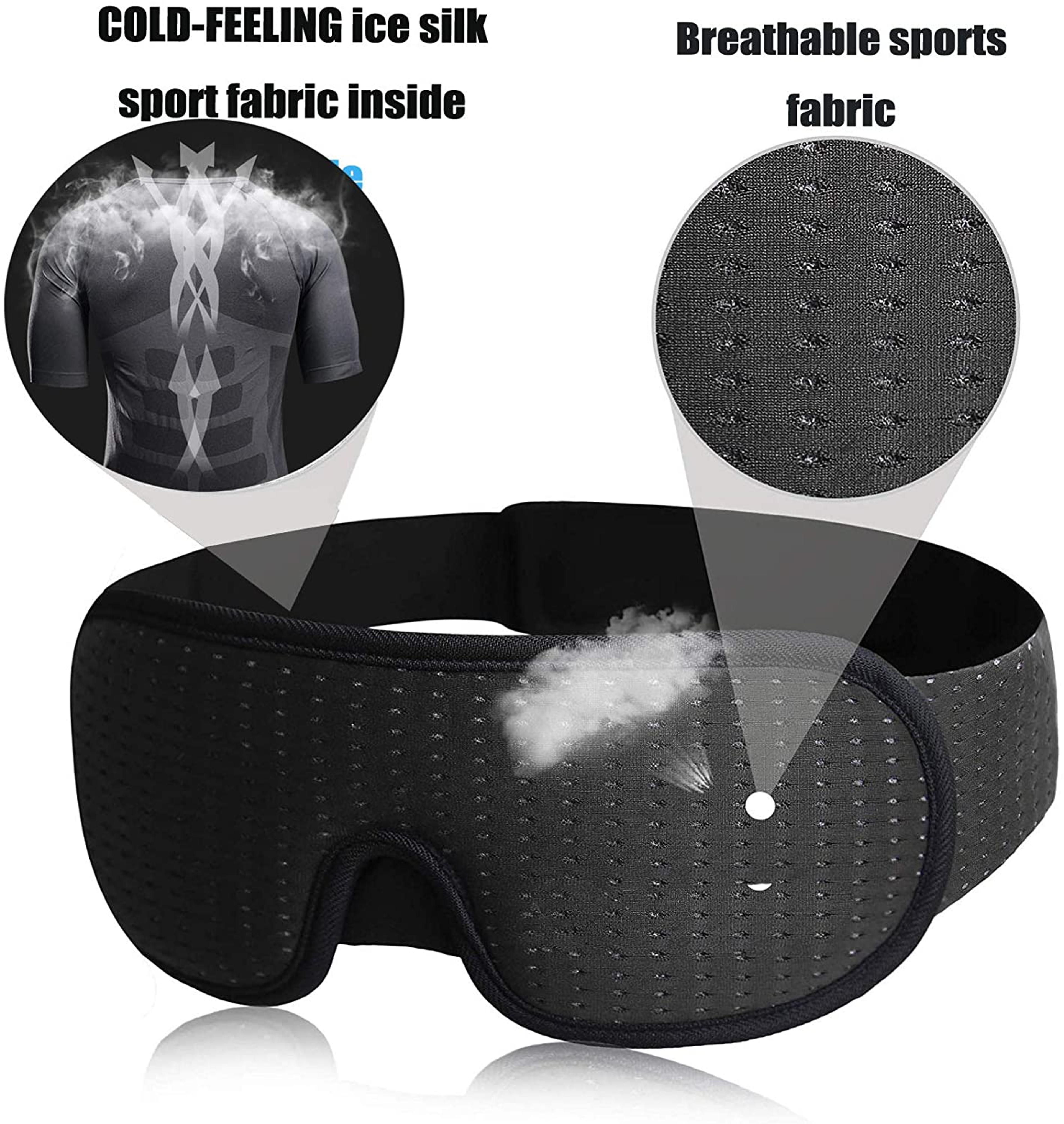 Soft Padded Sleep Mask For Comfortable Blockout Breathable Adjustable With Nose Pad  Charcoal Fiber 9